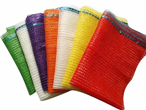 Sacs en filet orange 40 x 60 cm 15 kg lot de 100 avec cordon de serrage