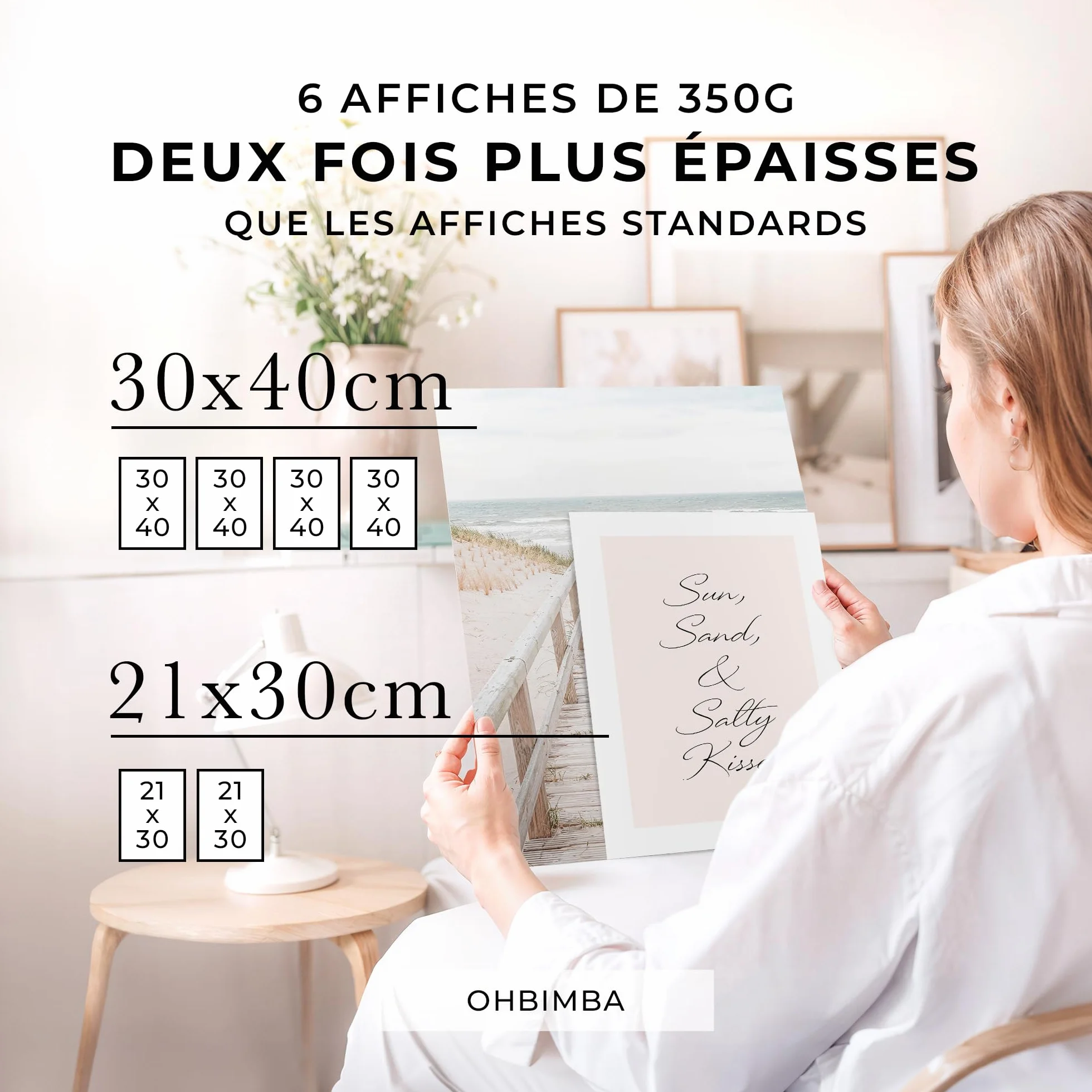 OHBIMBA 6 Poster Mural Set 30x40cm 21x30cm Decoration Chambre Affiche Murale