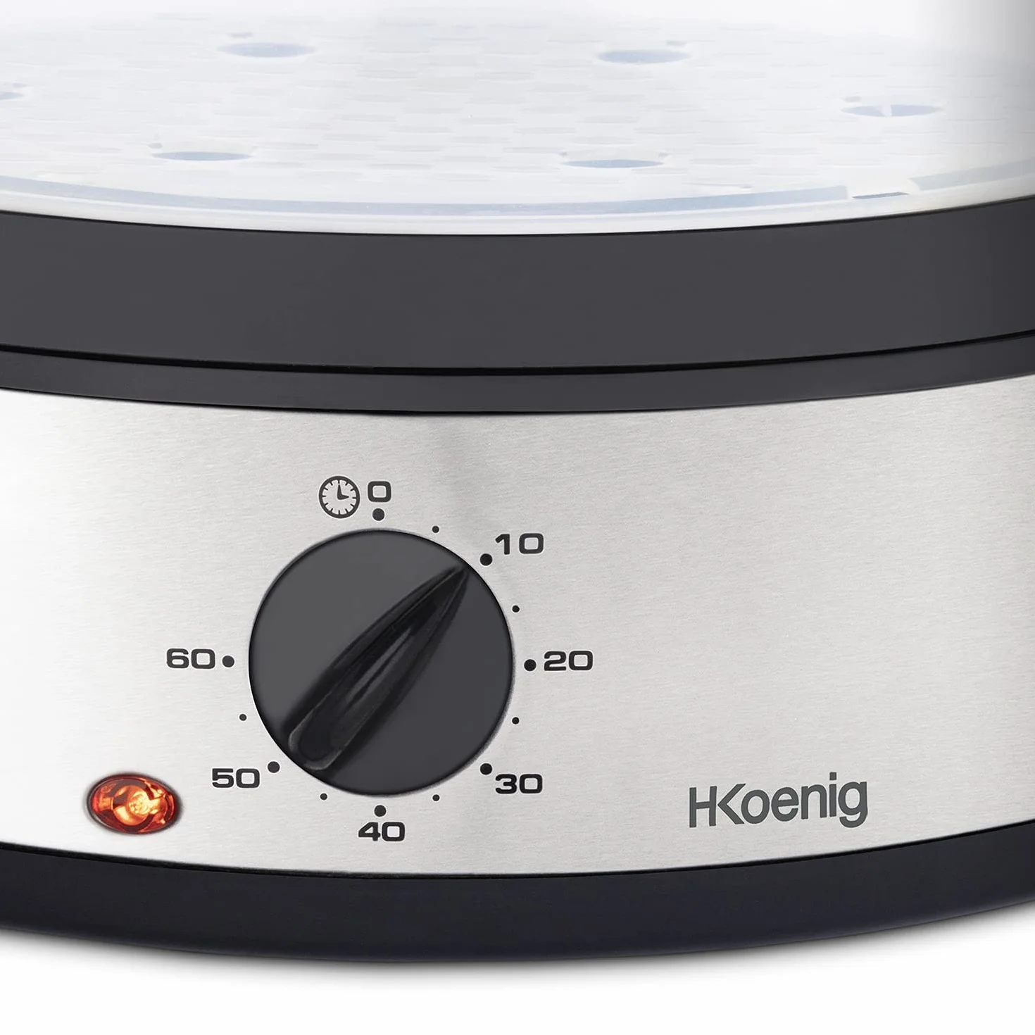 H.Koenig VAP10 Cuiseur à vapeur électrique 9L Inox 3 paniers empilables programmable
