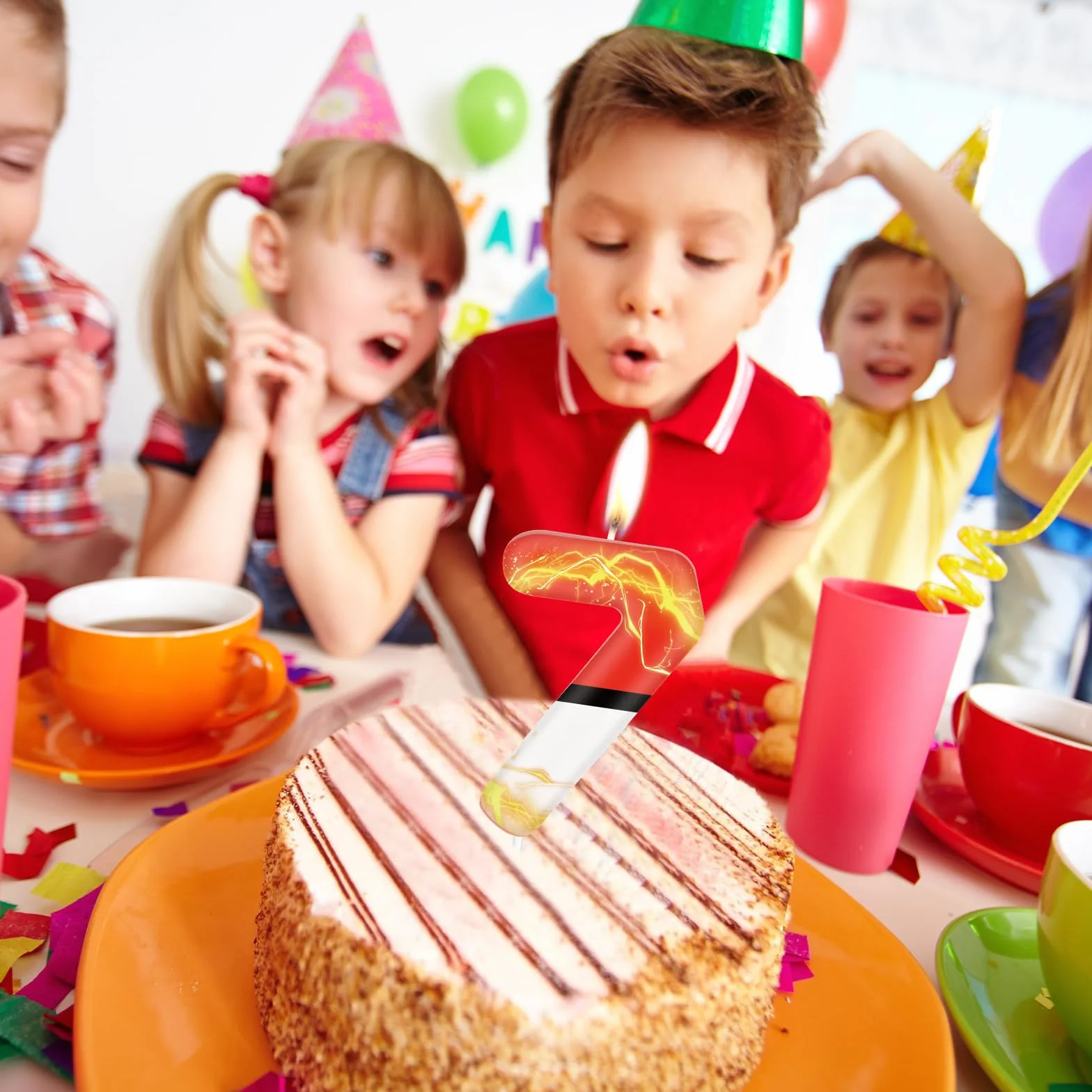 Bougie d'anniversaire dessin animé numéro 6 pour gâteau, décoration fête fille garçon, topper animé