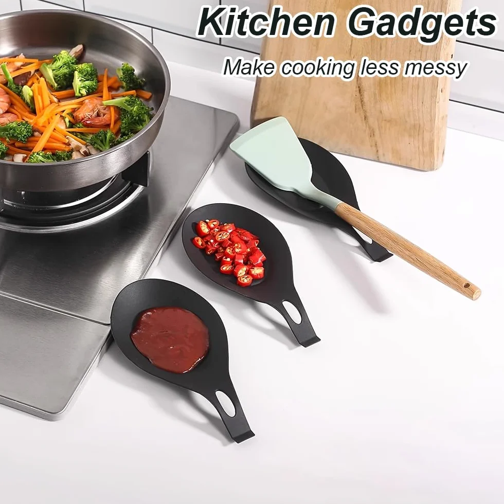 Repose Cuillère en Silicone, Porte-Cuillère de Cuisine, Ustensile