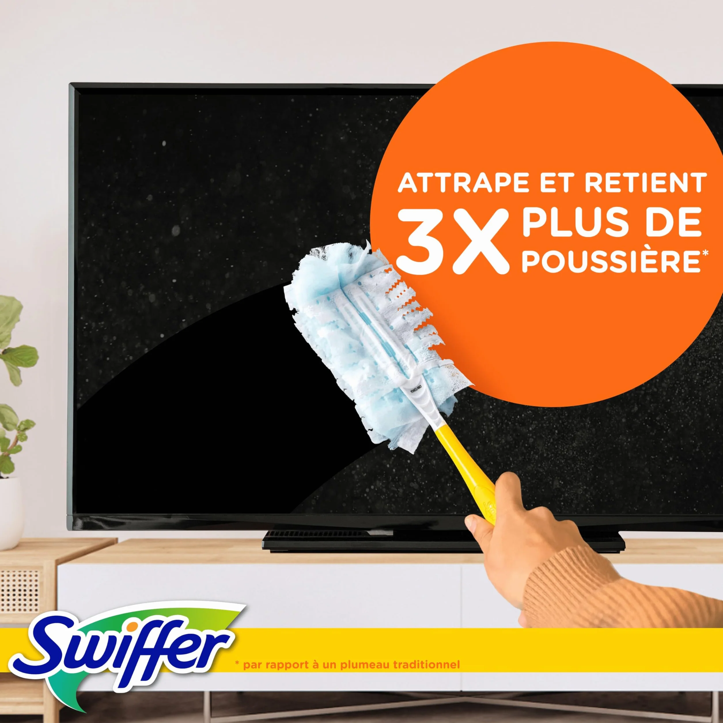 Swiffer Duster Plumeau Kit de Démarrage 1 Manche 13 Recharges Capture Poussière Poils Allergènes