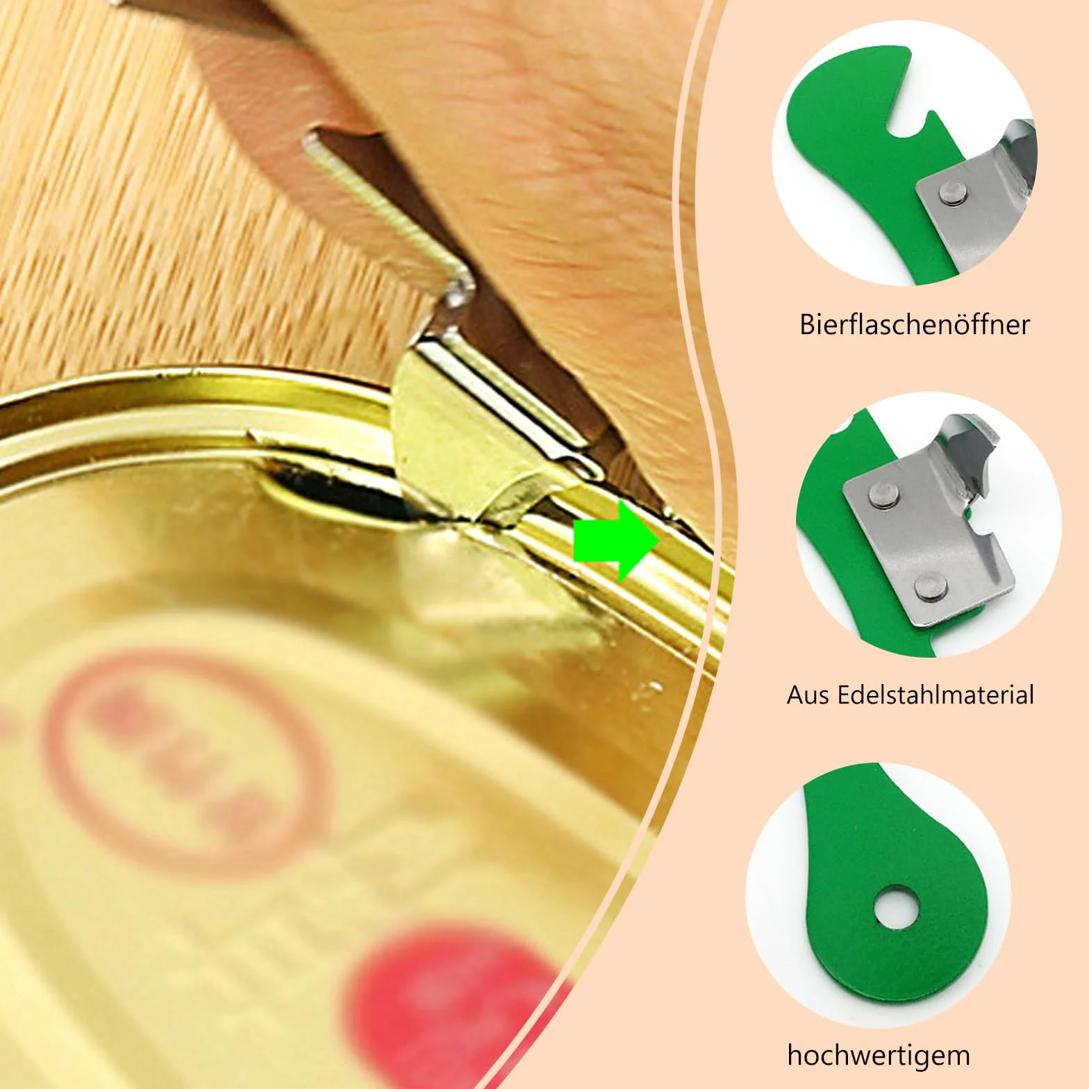 Ouvre-Boîte Professionnel 5 Pièces en Acier Inoxydable, Ouvre-Couvercle et Ouvre-Verre pour Cuisine
