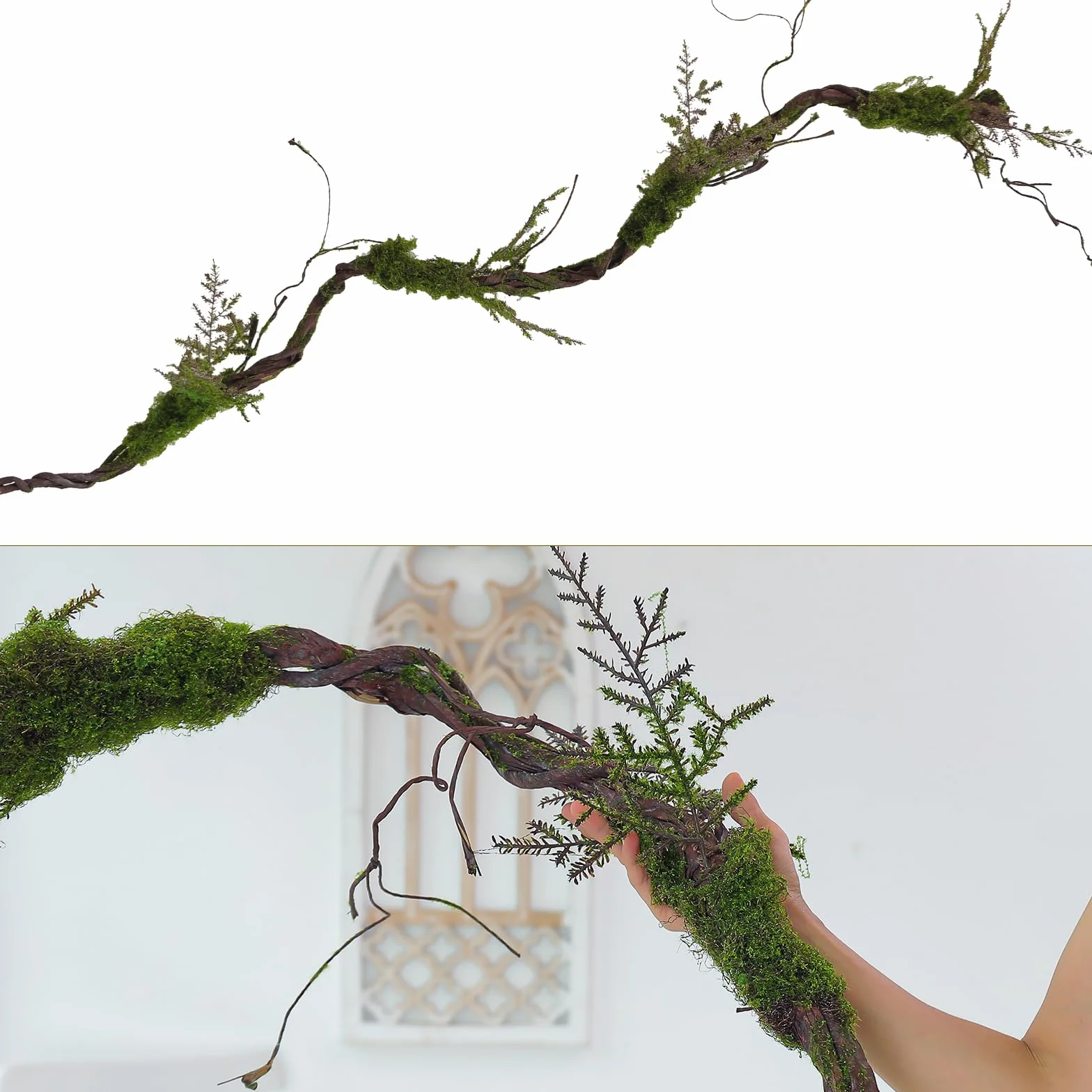 Grande Guirlande Artificielle Flexible en Mousse Branches Vignes 2 m Décoration Murale Halloween Arche Mariage