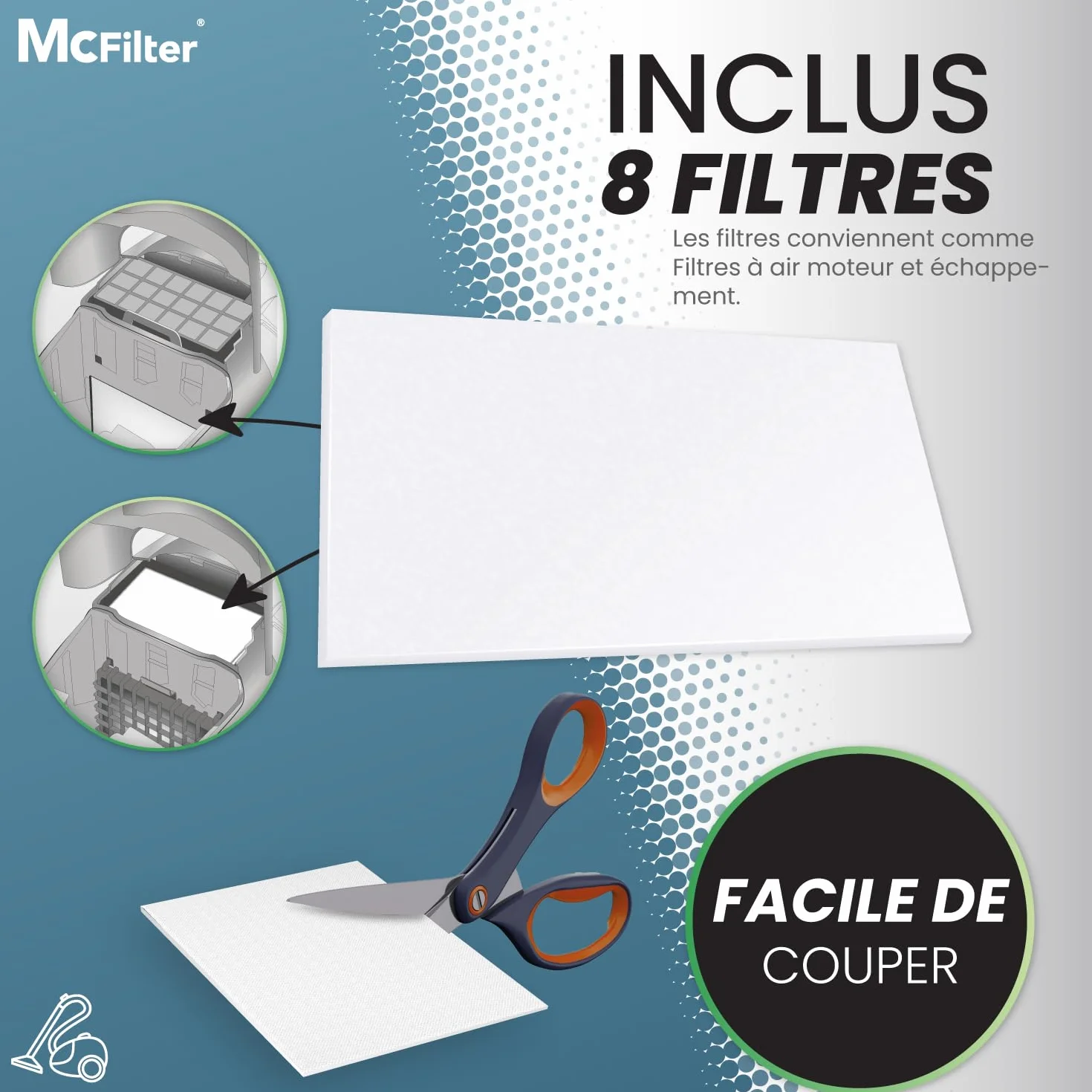 McFilter 16 sacs à poussière compatibles Miele série GN S2 S4 S5 S6 S8 Complete C2/C3 Classic C1 8 filtres inclus MAXI BOX