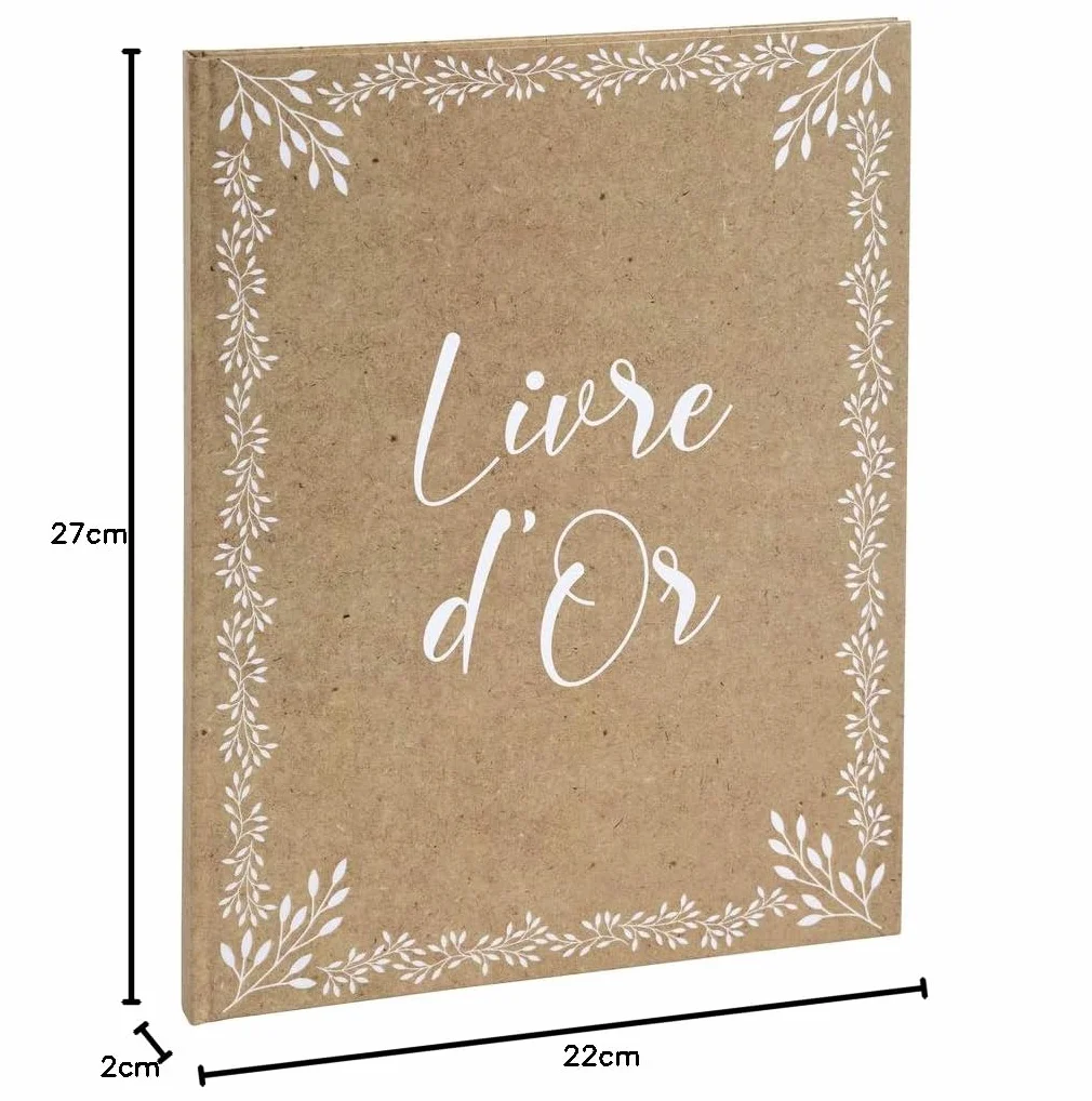 Exacompta Livre d'or Kraft Format vertical 27x22 cm 100 pages blanches