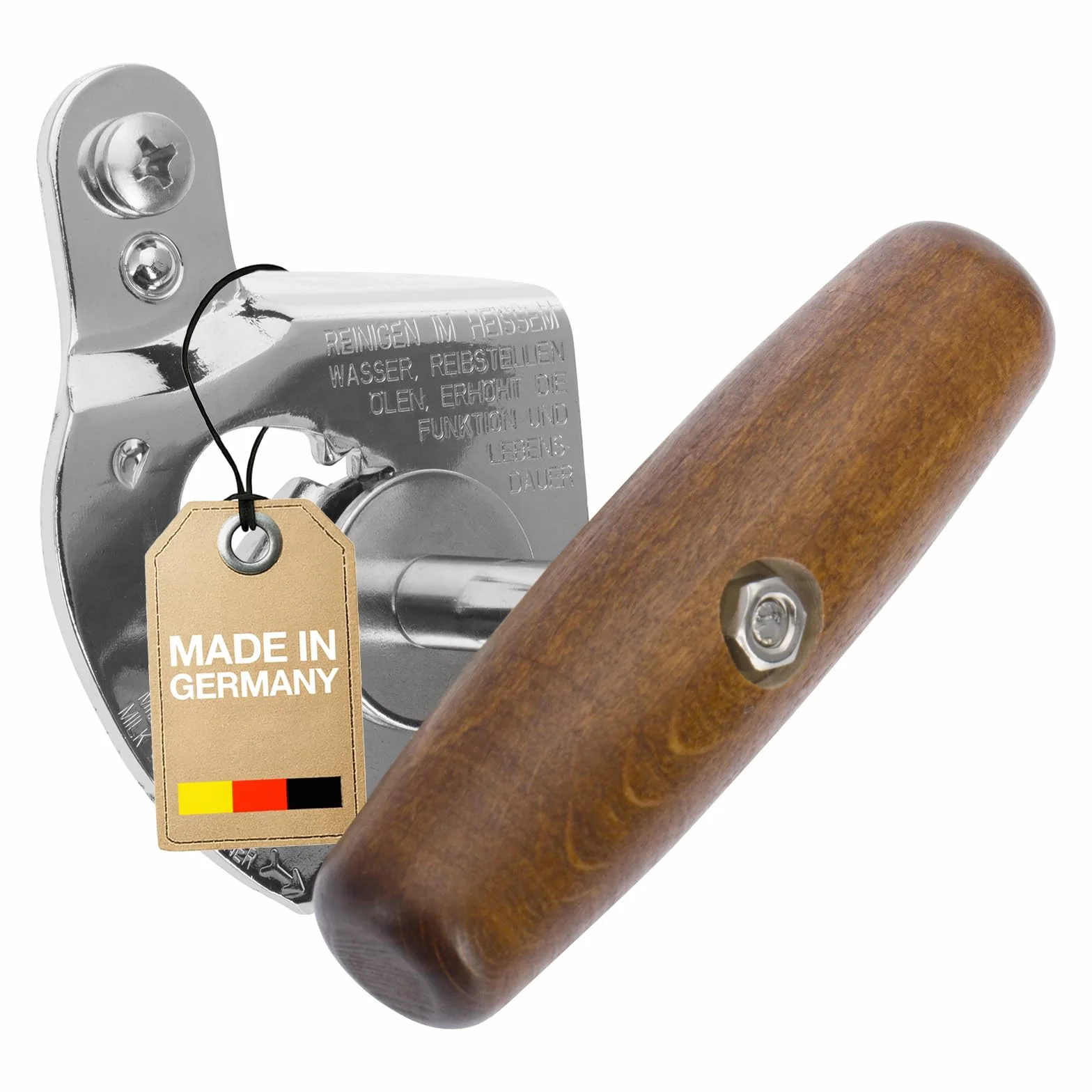Westmark Ouvre-boîtes Professionnel Acier Bois pour Boîtes de Conserves Taille Gastronomique Gris et Marron Foncé