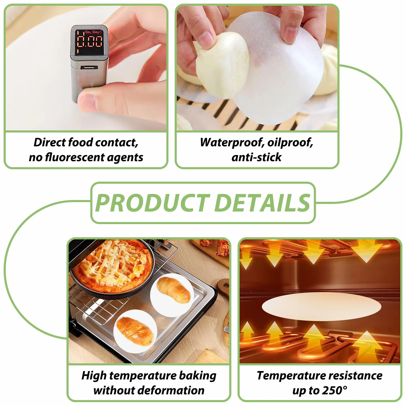 JINSIHU Papier Antiadhésif 500 Pièces 13cm Ronds pour Burgers Steaks Hachés Barbecue