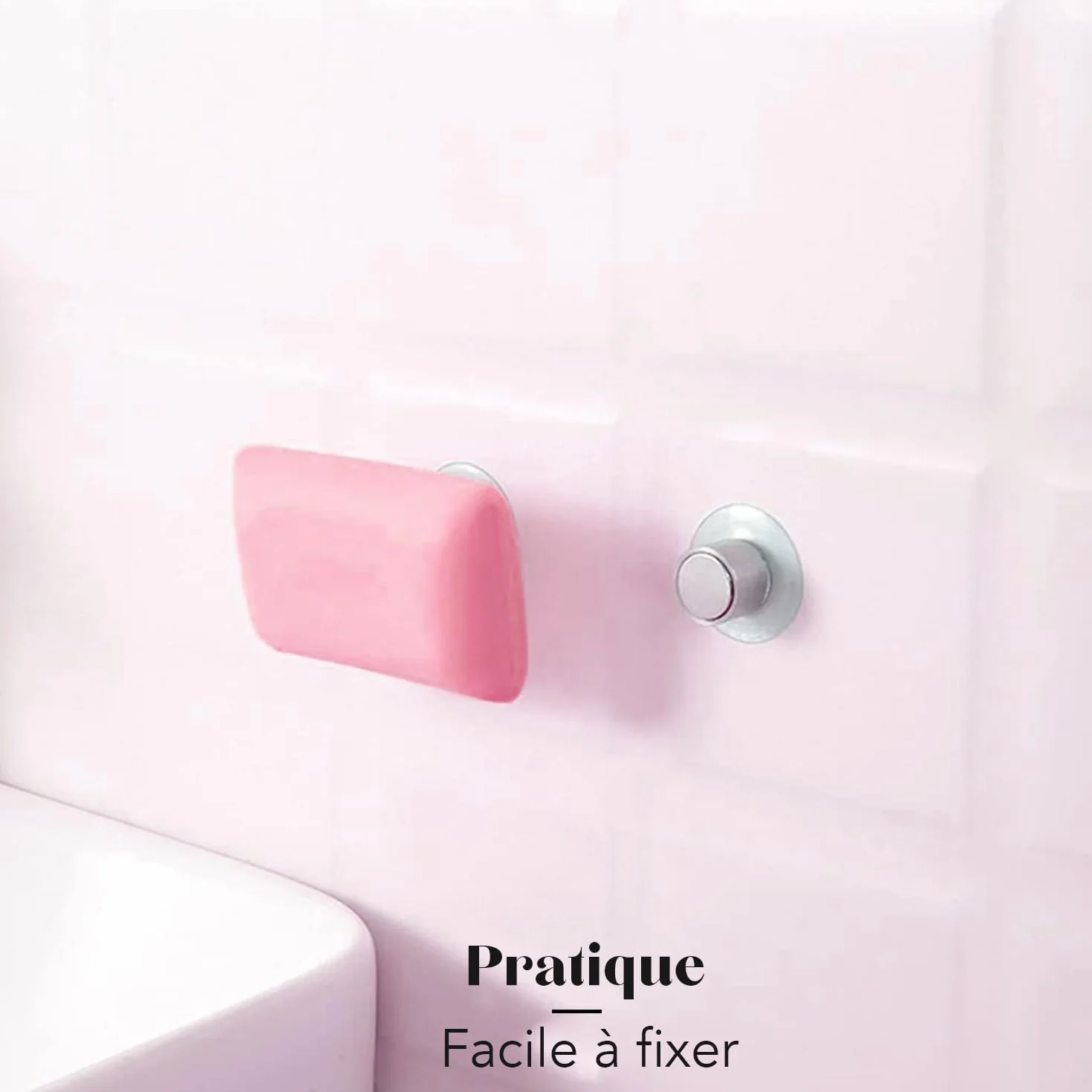 Lot de 3 Porte-Savons Magnétiques à Ventouse Acier Inoxydable Support Mural sans Perçage