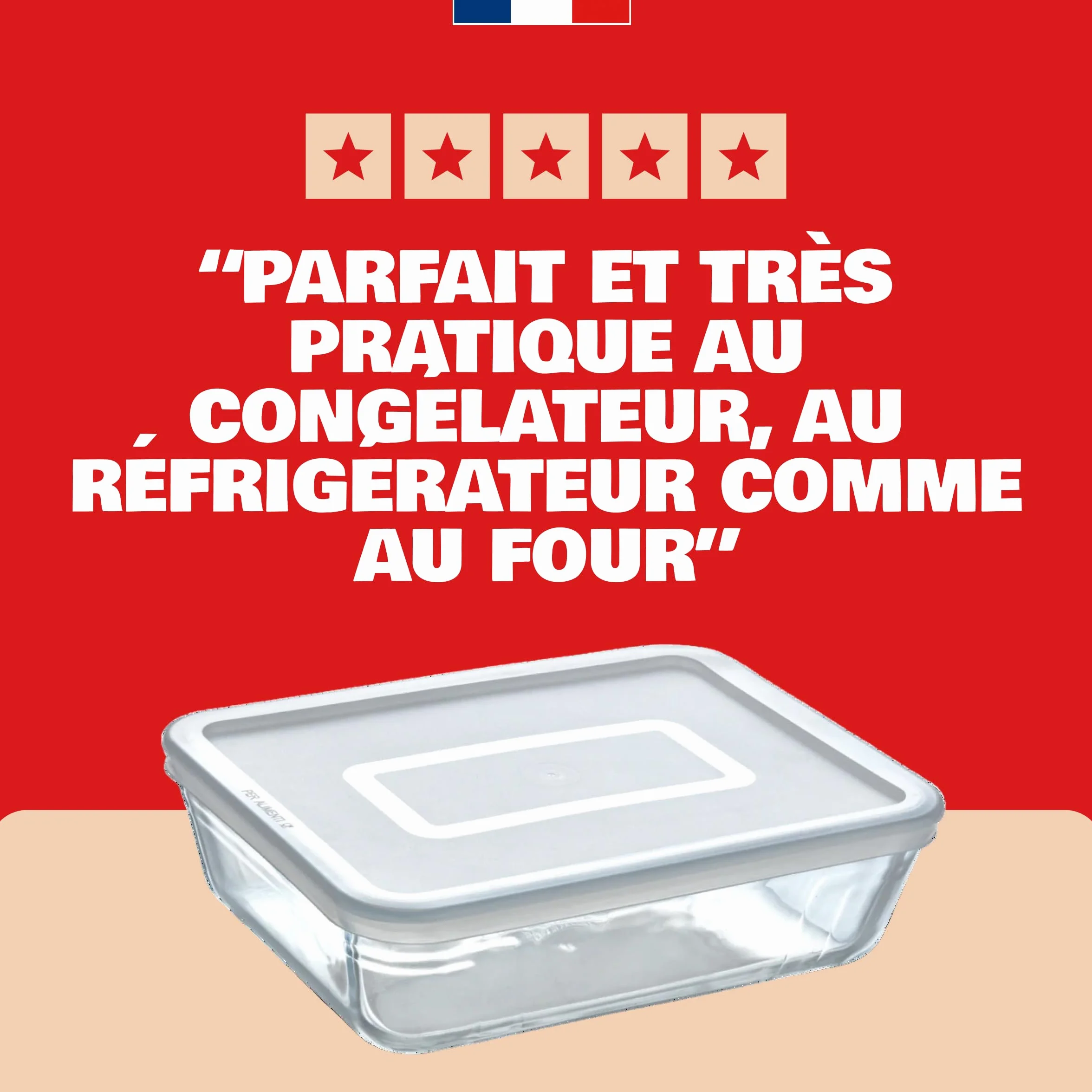 Pyrex Boîte de Conservation Rectangulaire 19x14 cm Verre borosilicate Plat à Four