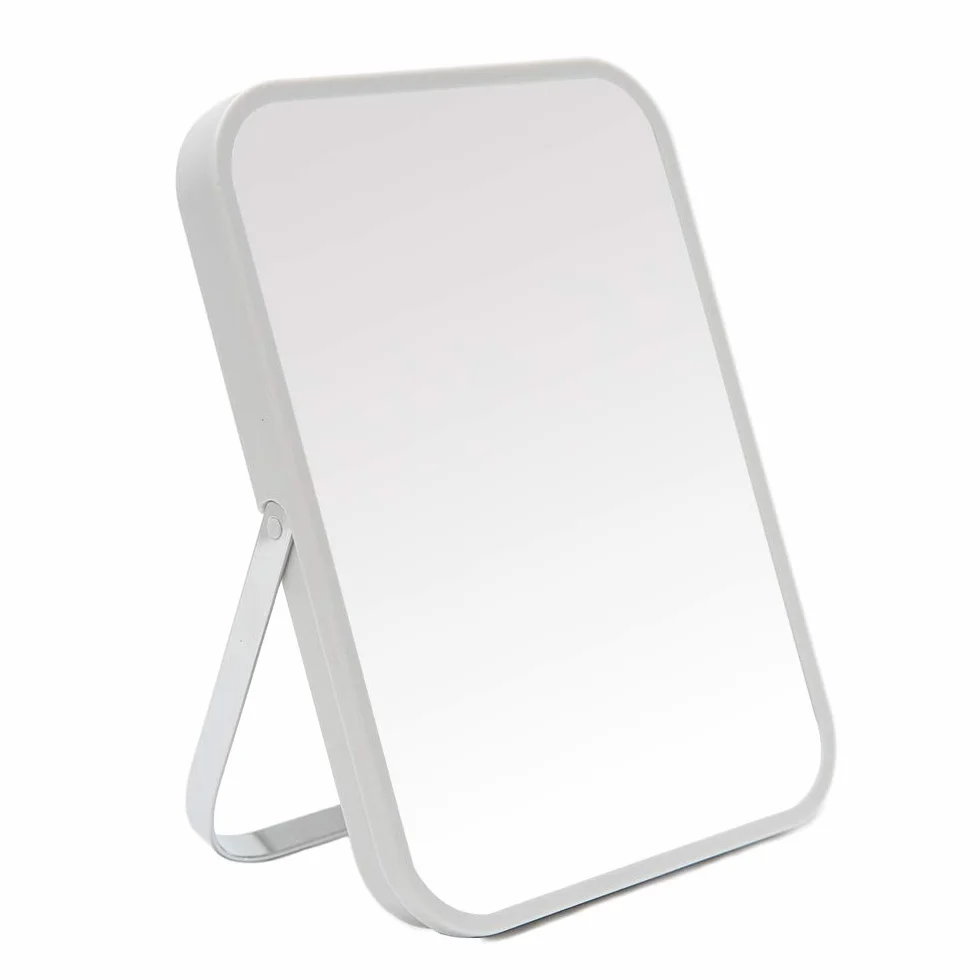 YEAKE Miroir de Maquillage Pliable 20 cm avec Support Métal Rotation 90° pour Voyage Bureau