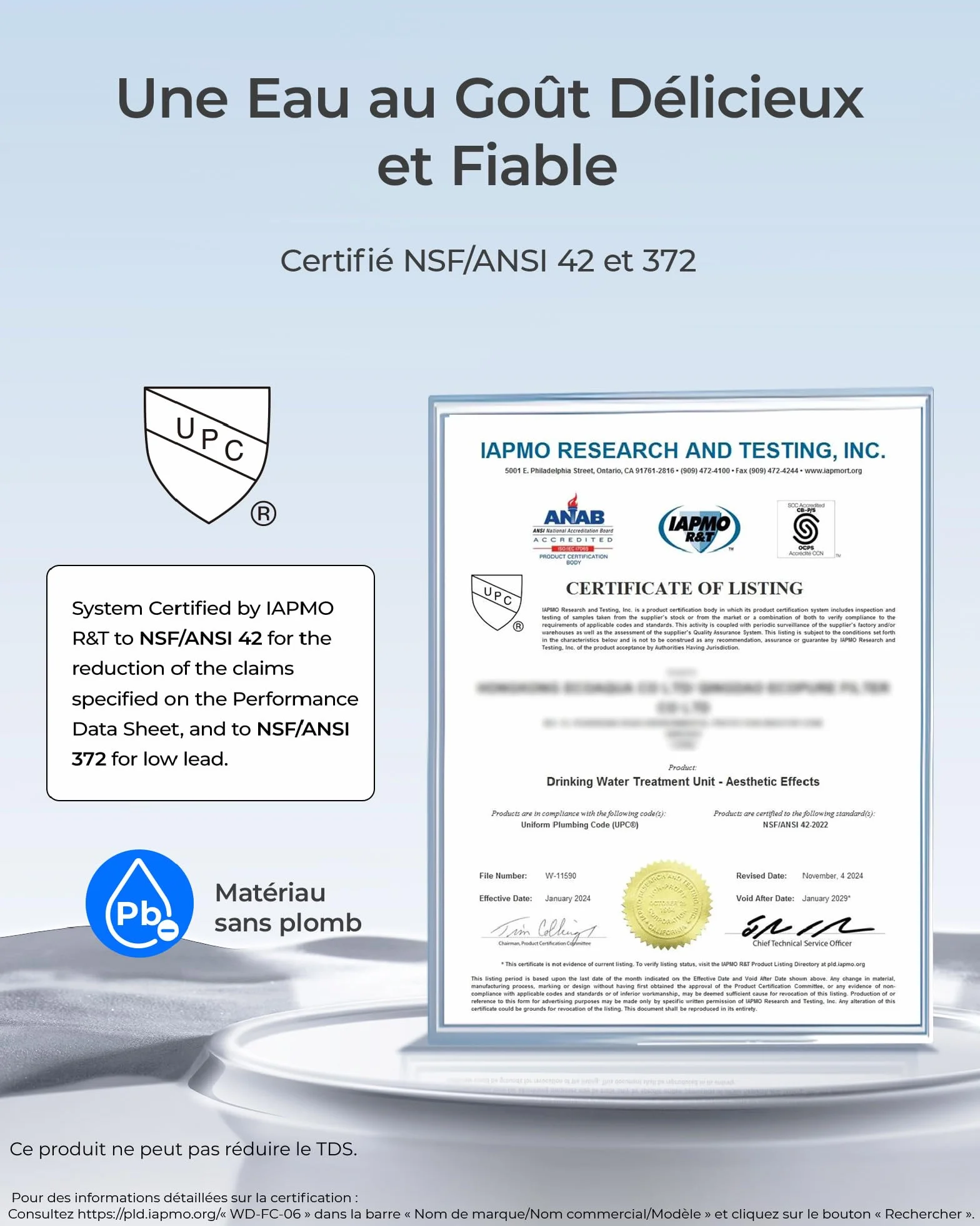 Filtre à Eau de Robinet Waterdrop WD-FC-06 Acier Inoxydable Système Filtration Bloc Carbone 4 Filtres