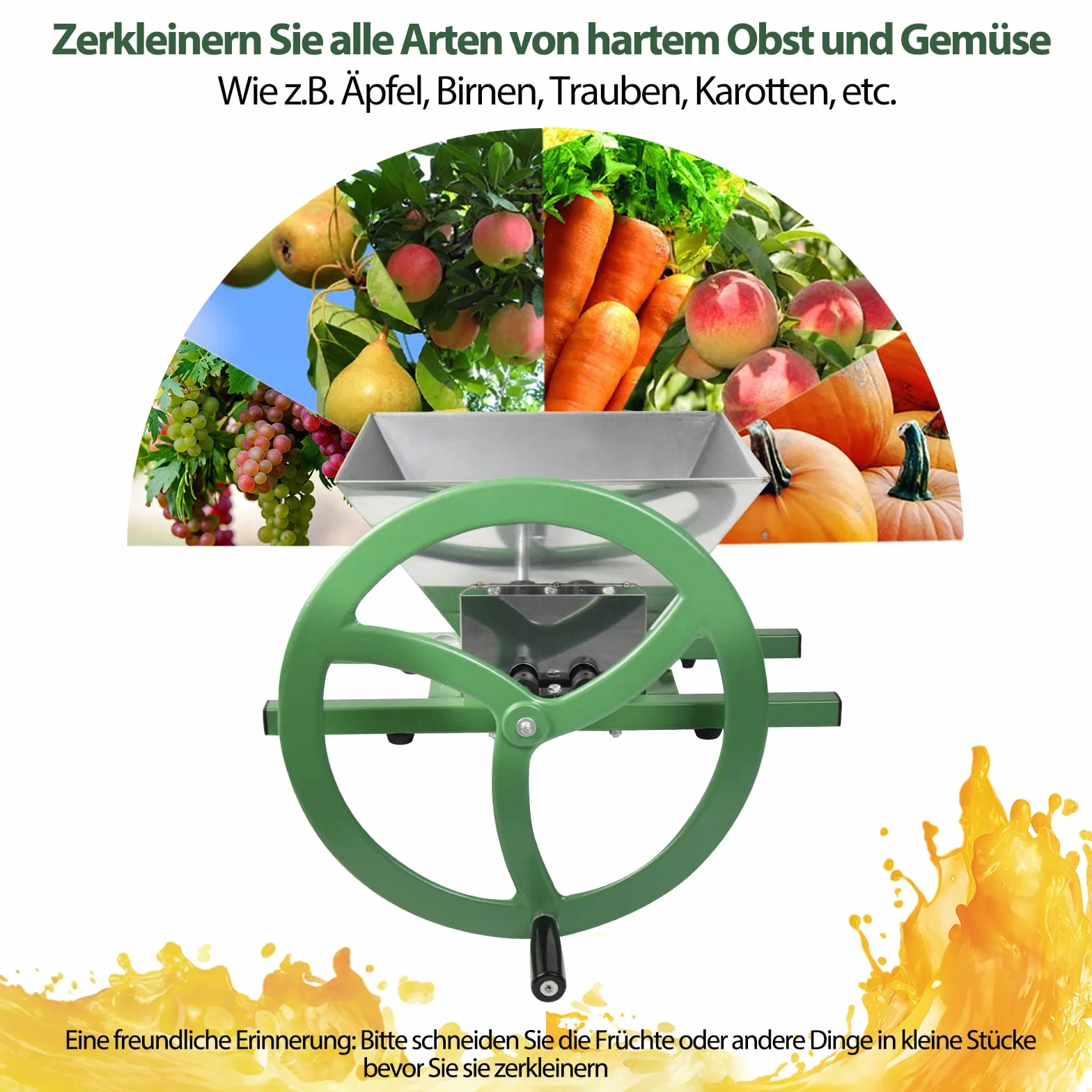 SQUEEZE master Moulin à fruits 7 L acier inoxydable purée baies pomme raisin