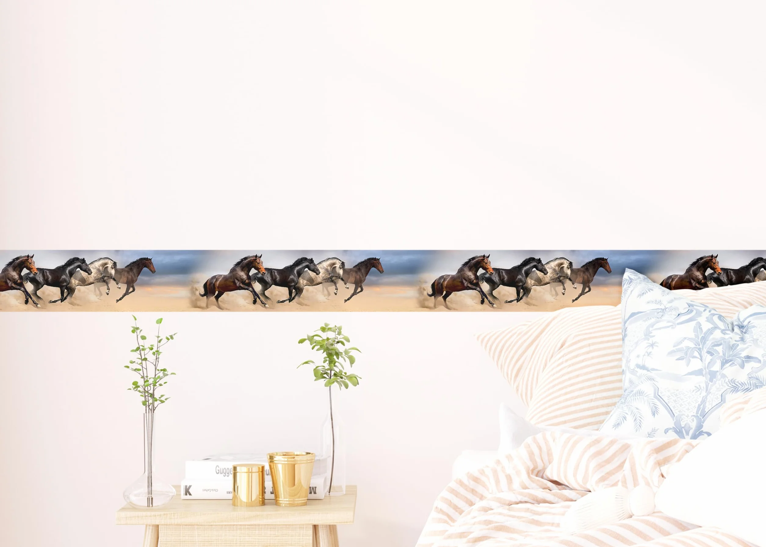 Sticker Mural Frise Autocollante Chevaux AG Design 0,14 x 5 m