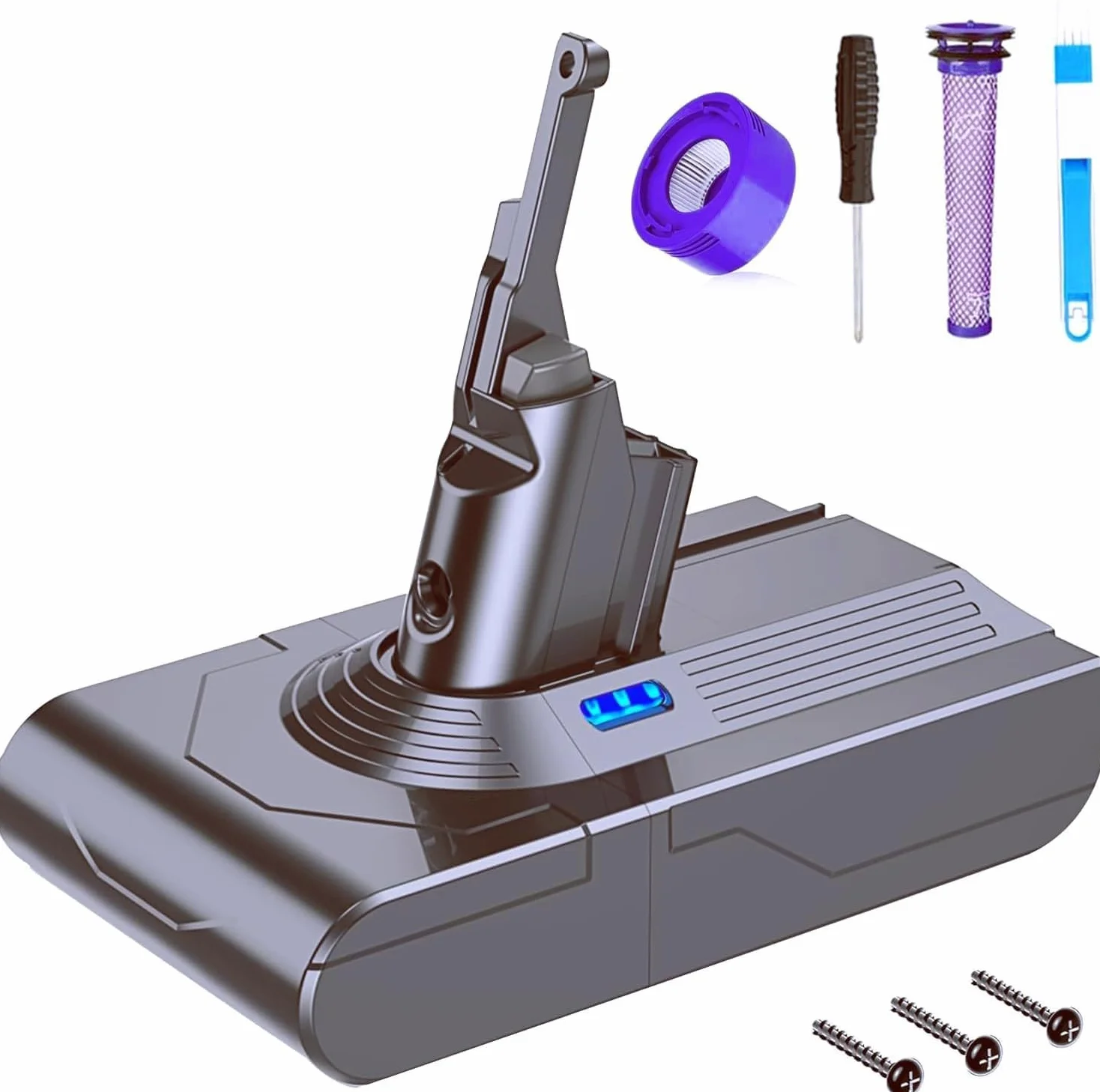 Batterie de Remplacement Dyson V8 SV10 6000mAh Li-ion pour Aspirateur sans fil avec Filtres