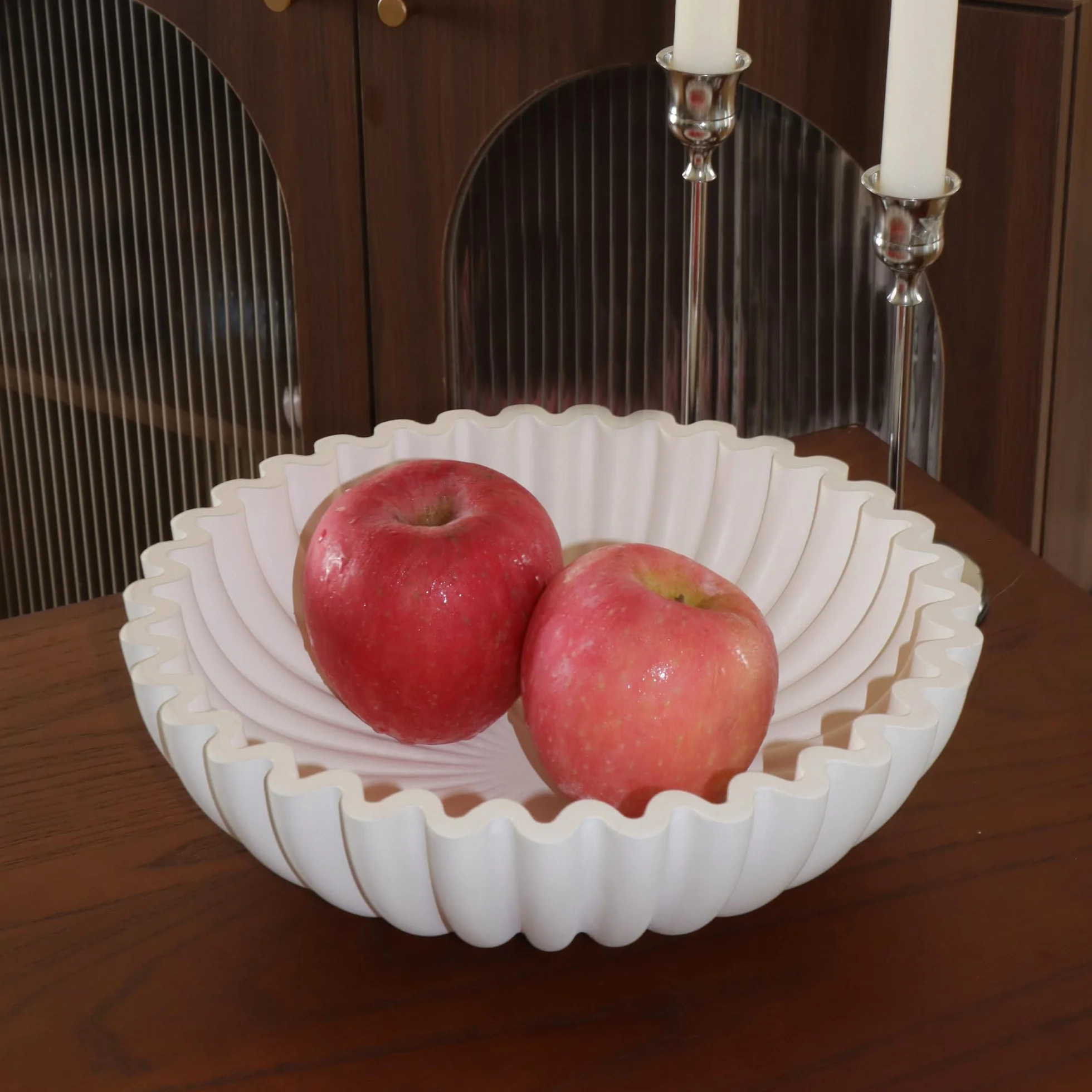 Bol décoratif à volants fait à la main - Coquille de Saint-Jacques - Vintage bol à fruits antique