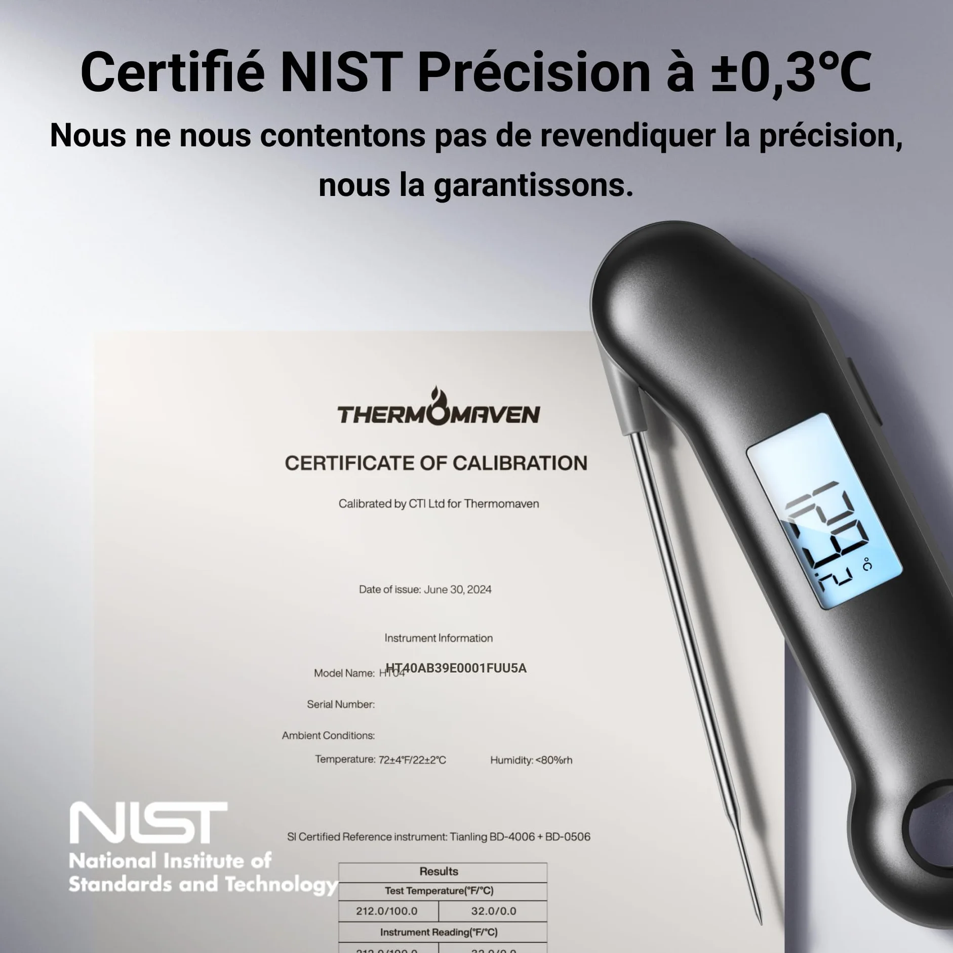 ThermoMaven F1 Turbo Thermomètre de Cuisine Numérique, 0,5s Lecture Instantanée, Précision ±0,3°C, Étanche IP67