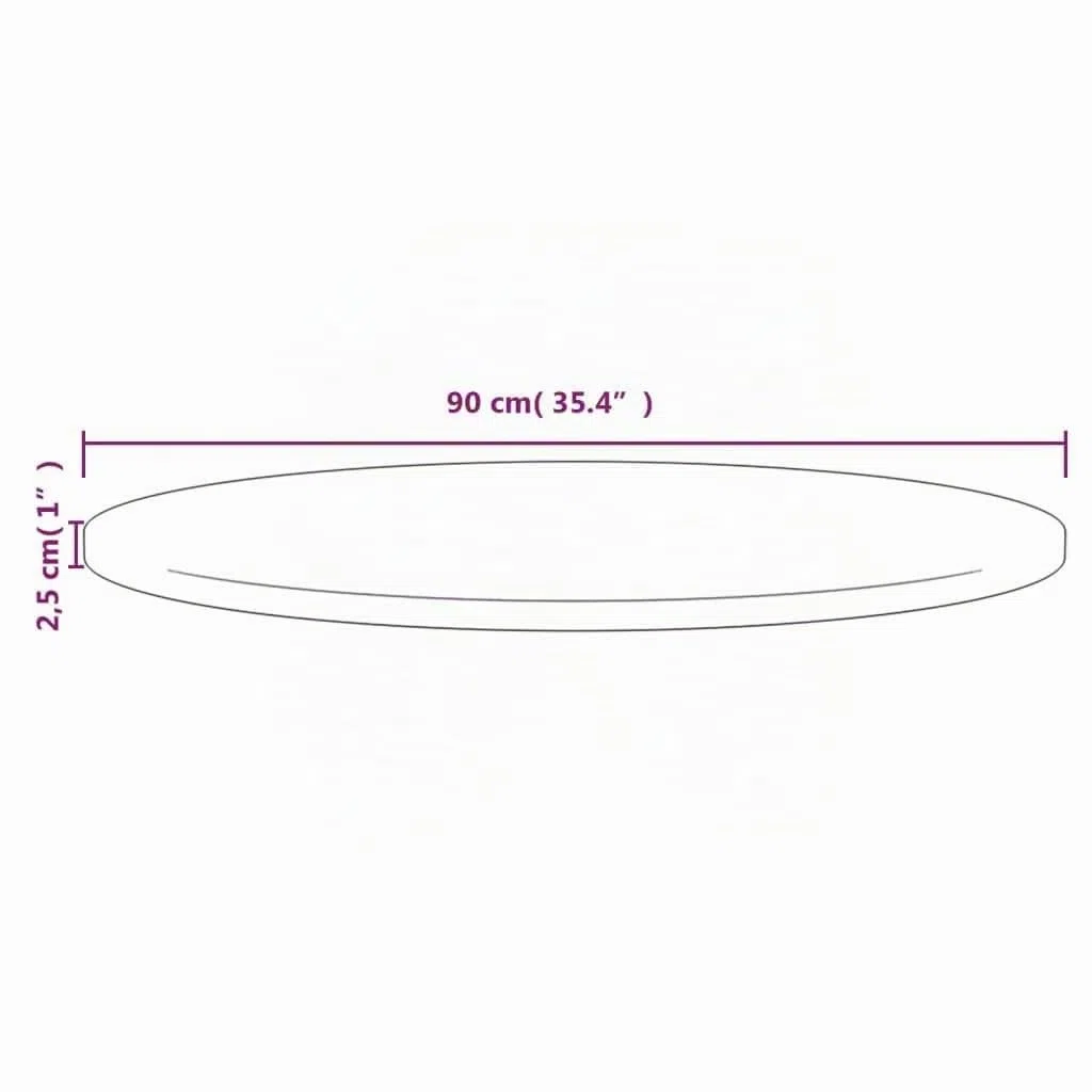 Dessus de Table Diamètre 90x2,5 cm Bois de Pin Massif Jaune Plateau de Table Ronde Facile à Nettoyer Plateau de Restaurant pour Tables Basses Tables d'appoint Tables de Bar Tables Consoles