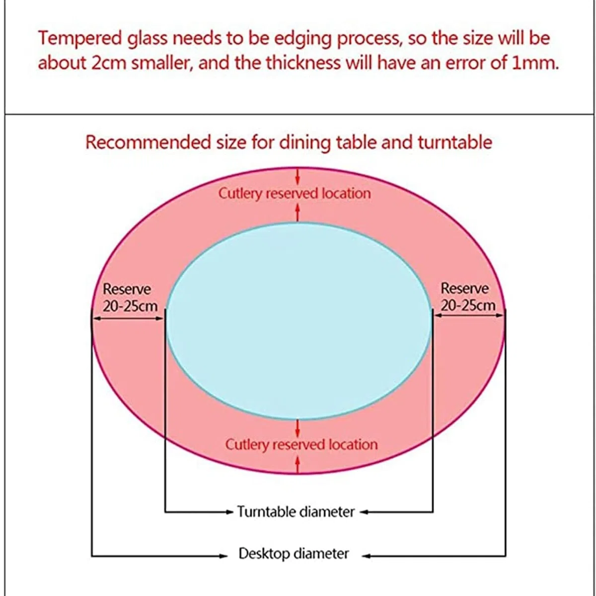 Grand plateau tournant rond avec rotation fluide et surface en verre trempé