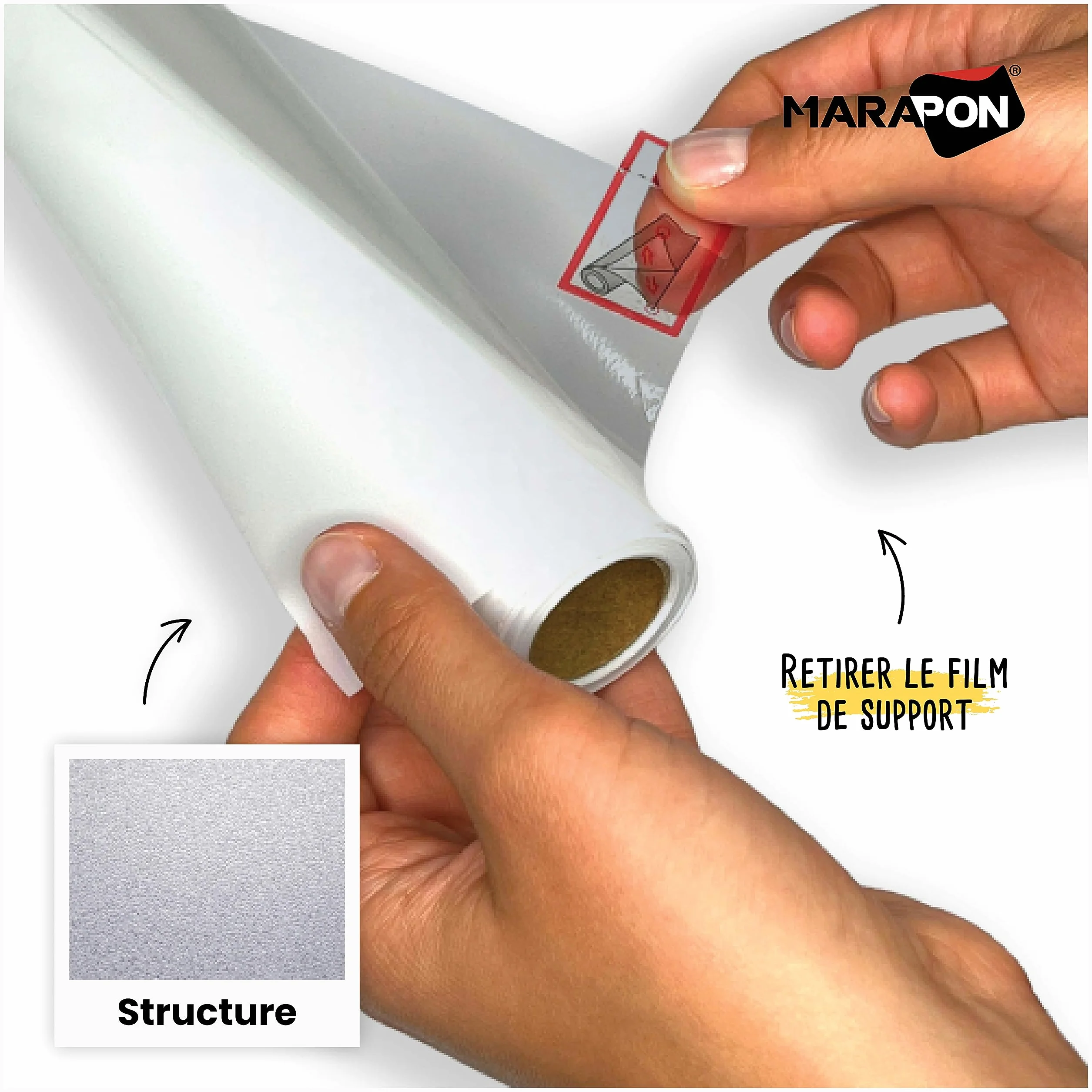 MARAPON Film pour Fenêtre Opaque 0,445x2 m Adhésion Statique sans Colle Dépoli Intimité Protection UV Salle de Bain Bureau Cuisine