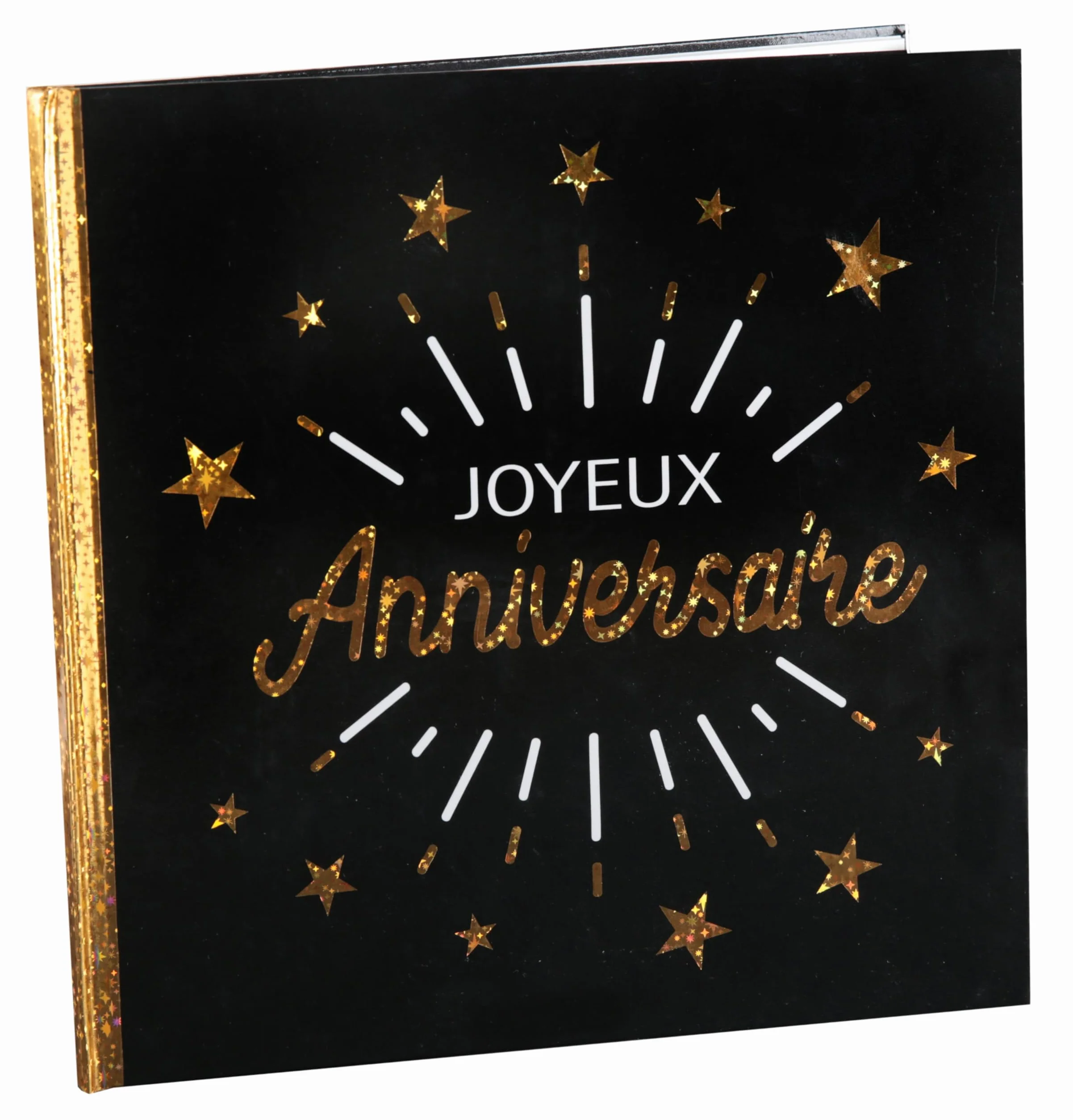 Santex mariage Livre d'or Joyeux Anniversaire étincelant, Noir/Or