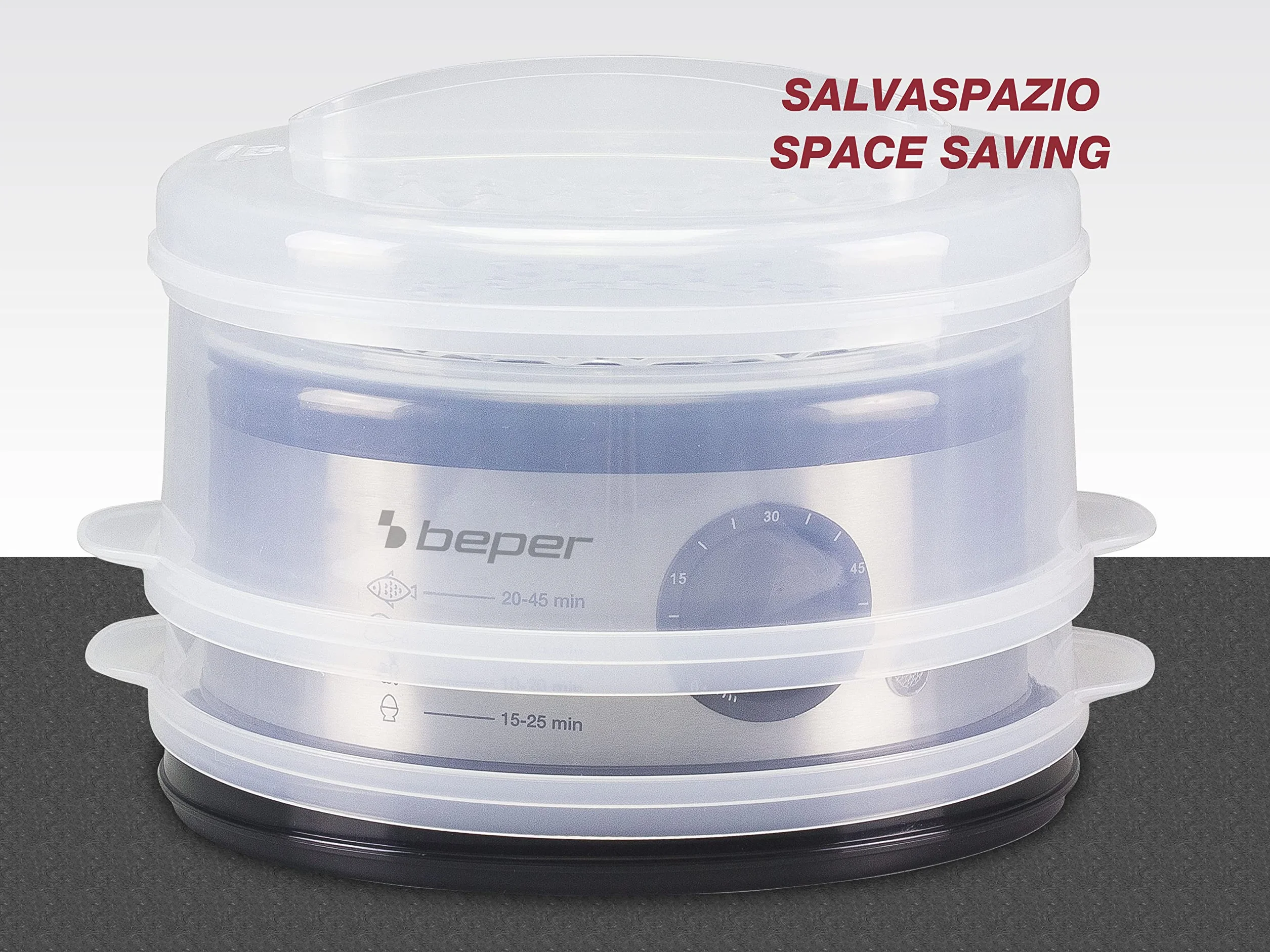 BEPER BC.261 Cuiseur Vapeur 5 Litres avec Minuteur Électrique Sans BPA