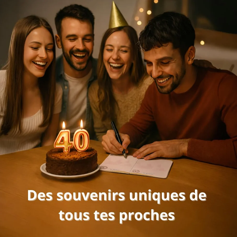 Carte d’Anniversaire 40 ans Passeport Anniversaire Livre d’Or Humour à Remplir Idée Cadeau Original Homme Femme