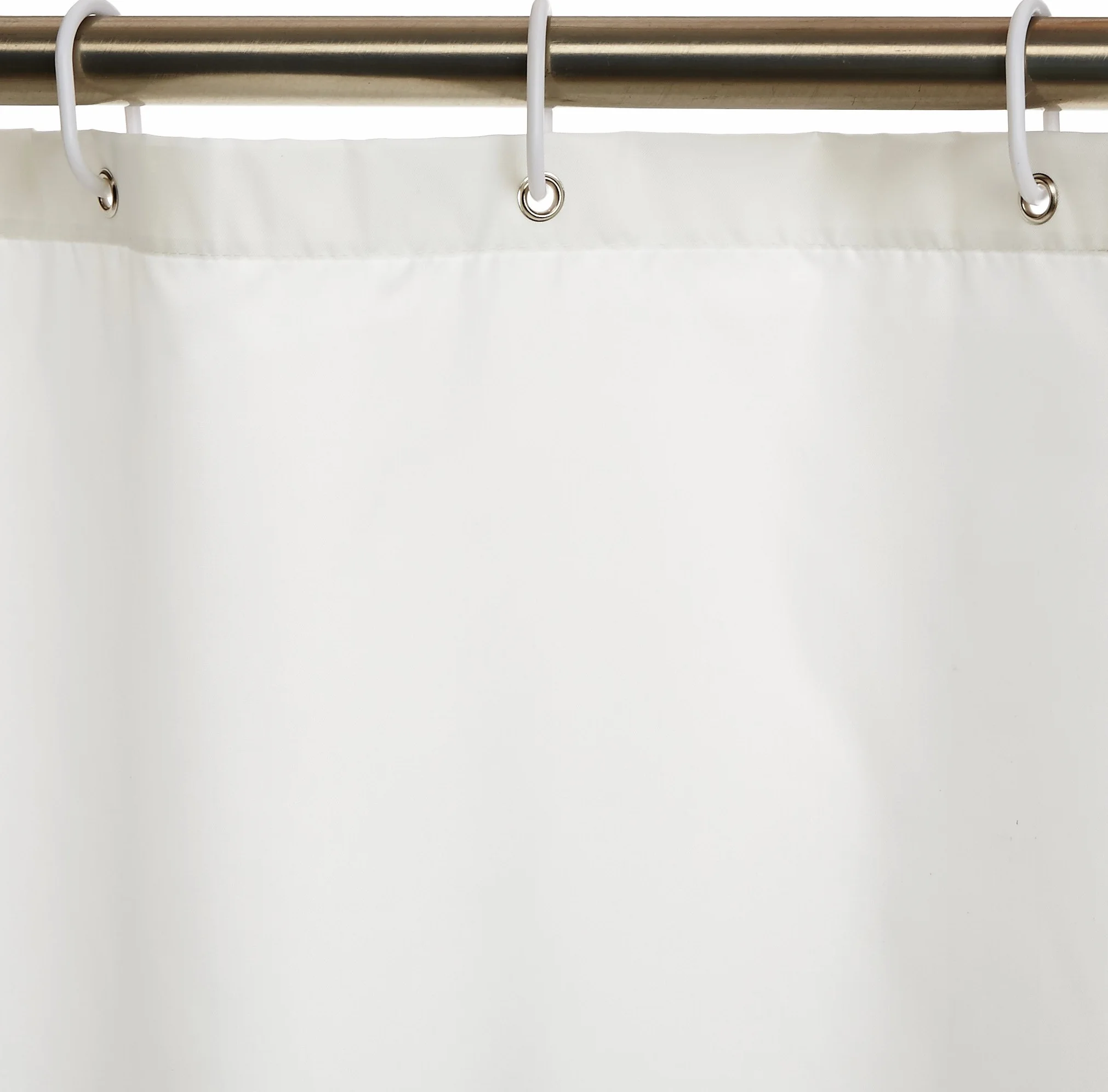 Amazon Basics Rideau de douche en tissu résistant à l'eau, lavable en machine, 180 x 200 cm, blanc