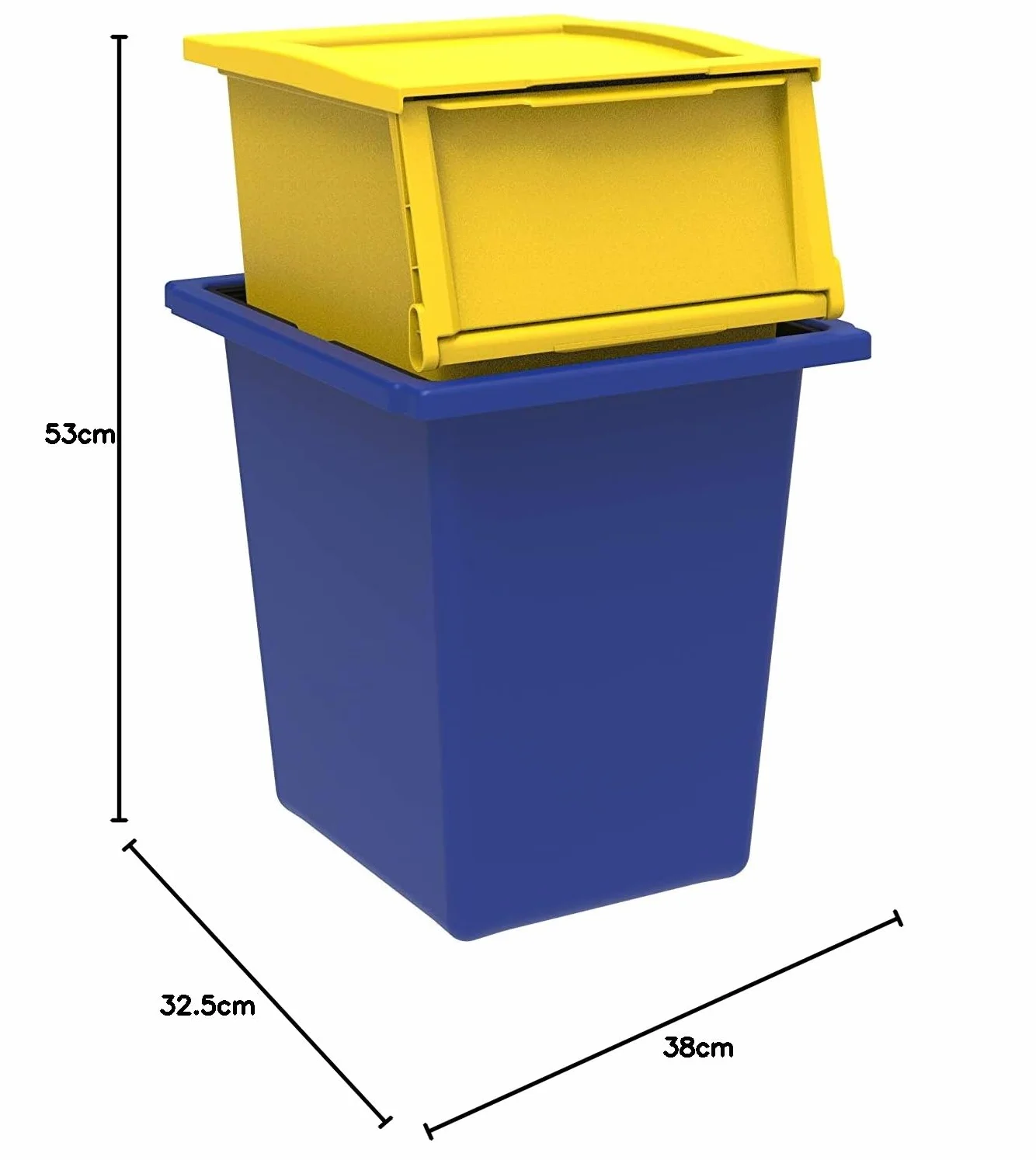 Terry Ecobin Poubelle Recyclage Tri Déchets Intérieur Extérieur Polypropylène Antichoc Jaune Bleu 25 L 30 L