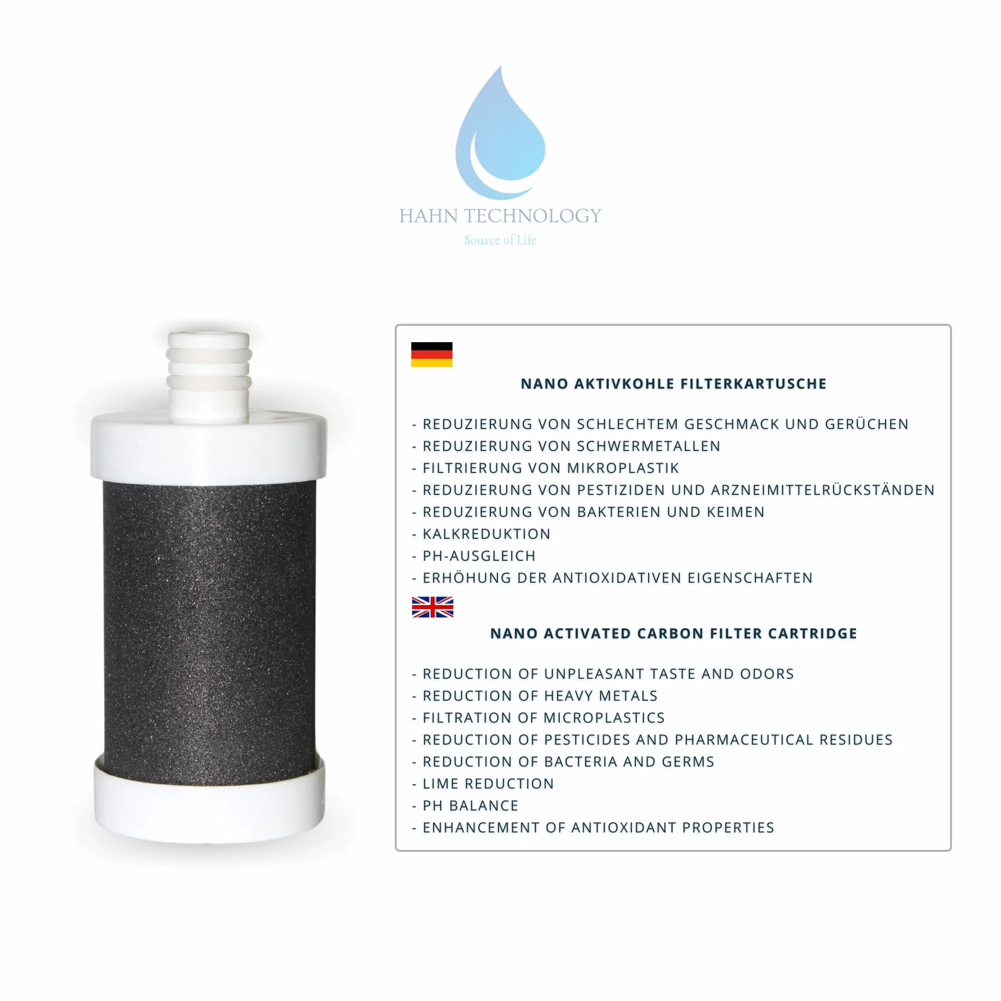 Filtre à eau pour robinet acier inoxydable cartouche charbon actif Plus élimine chlore microplastiques