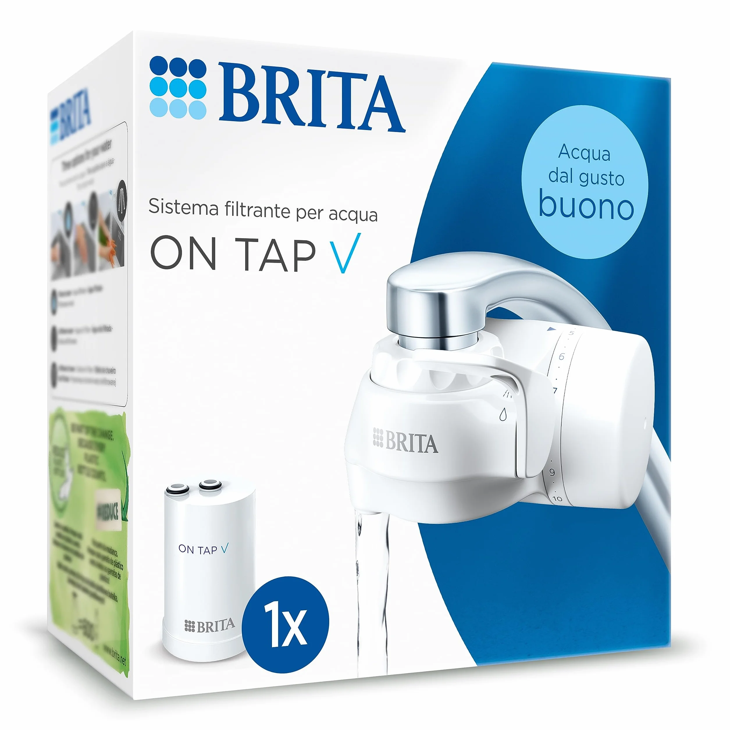 BRITA ON TAP V Système de filtre à eau avec cartouche réduit microparticules PFAS métaux substances goût
