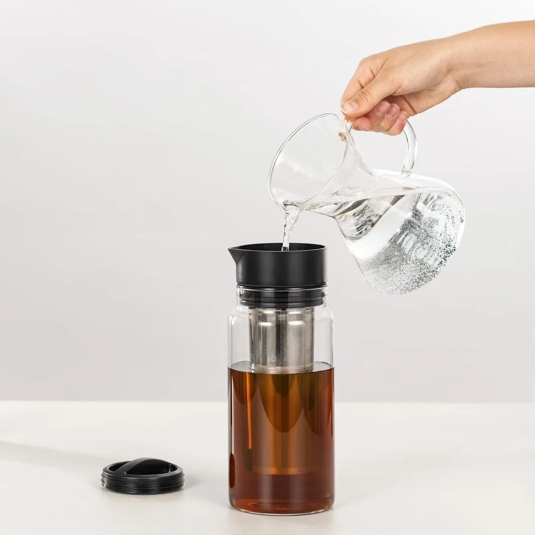 Xavax Cafetière à infusion froide 2 en 1, machine à café et thé, bouteille verre 1 l