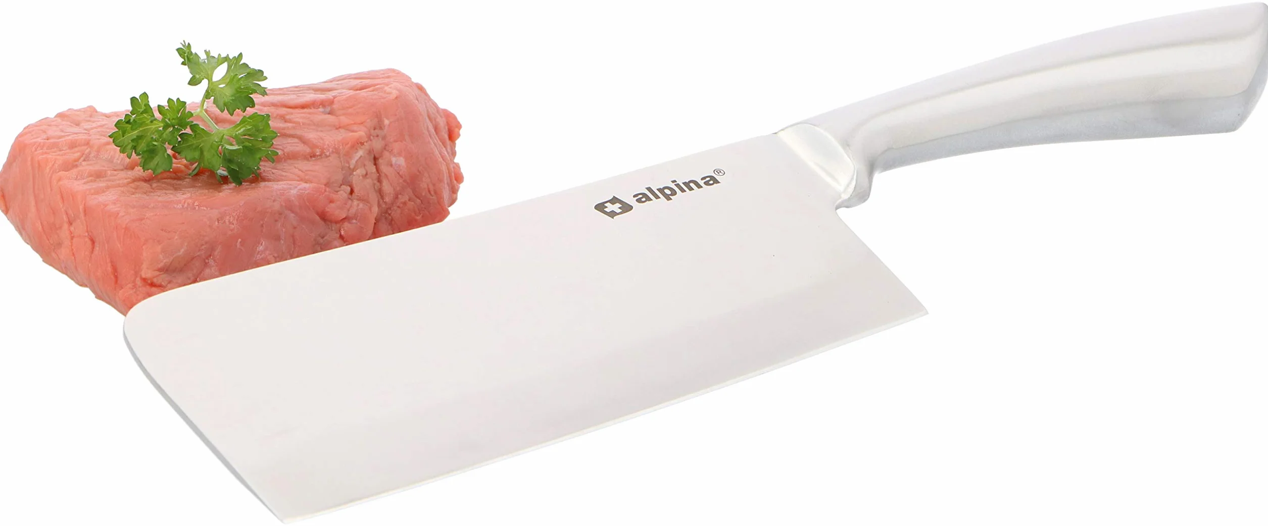 Alpina Couperet acier inoxydable 18 cm découpe viande herbes légumes