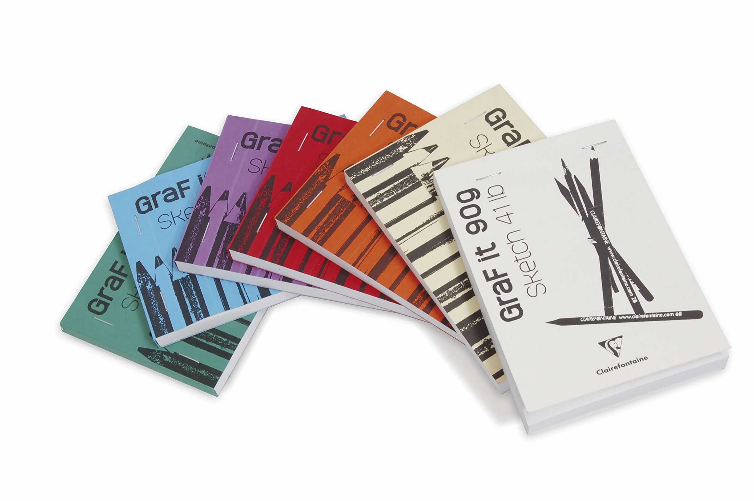 Clairefontaine Bloc Agrafé GraF'it A5 80 Feuilles Papier Dessin 90g