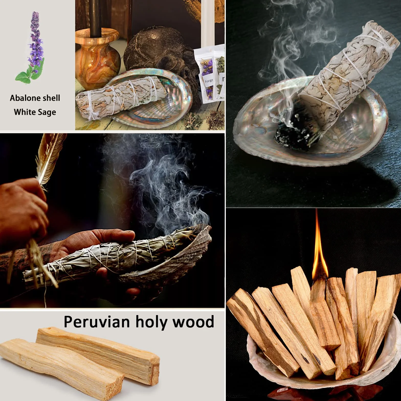 Sauge Blanche Batonnets 12cm Palo Santo Encens Naturel Purification Anti Stress Méditation