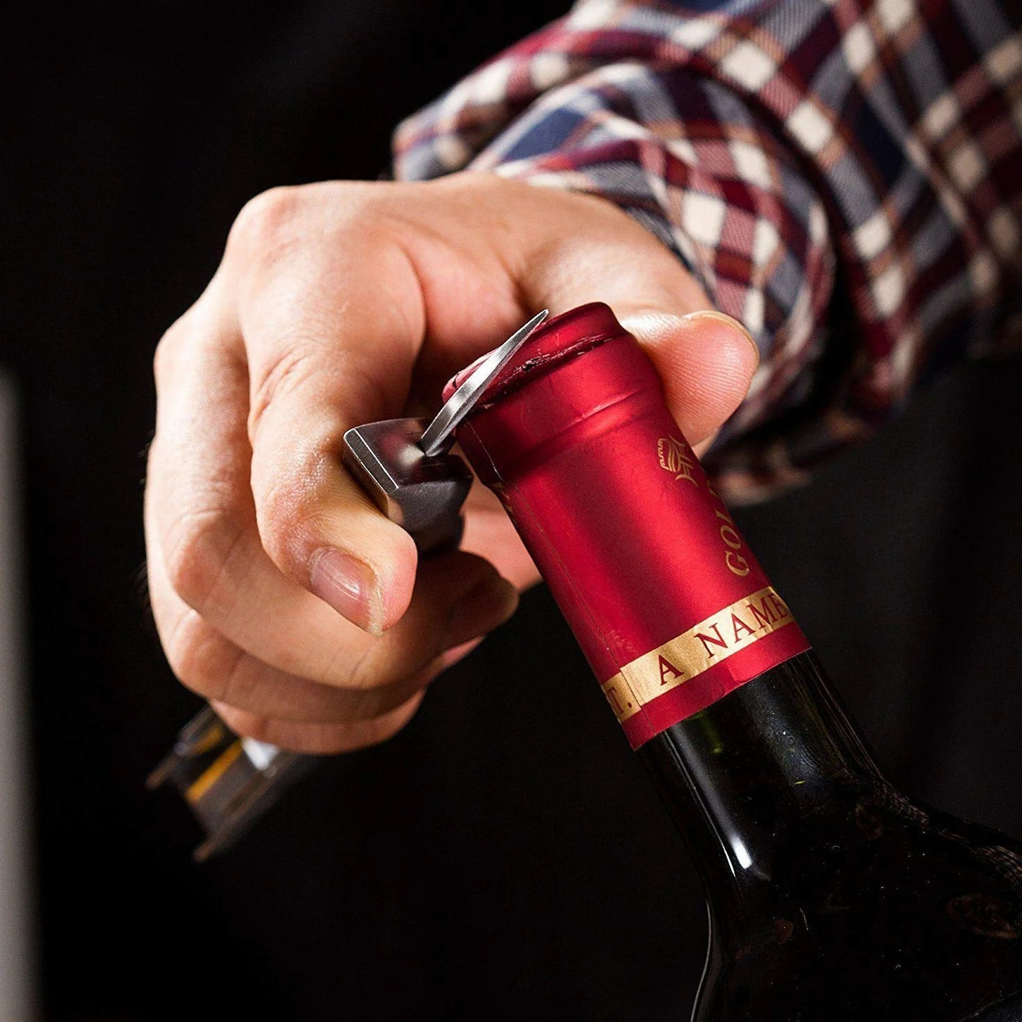 Couteaux de sommelier Tire bouchon professionnel acier inoxydable avec décapsuleur coupe-capsule