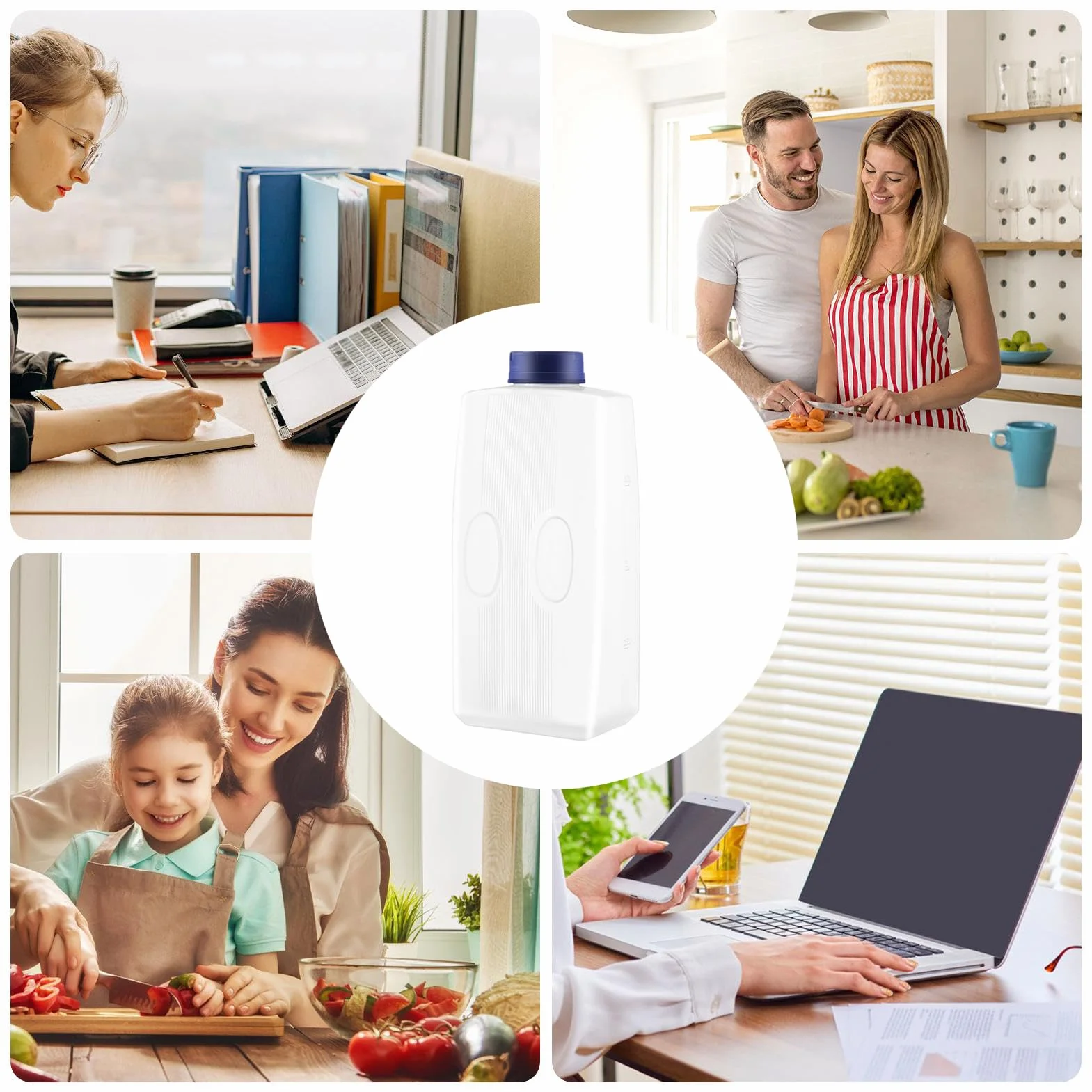 Bouteille pour jus de fruits 2 L anti-fuite avec échelle pour boissons froides