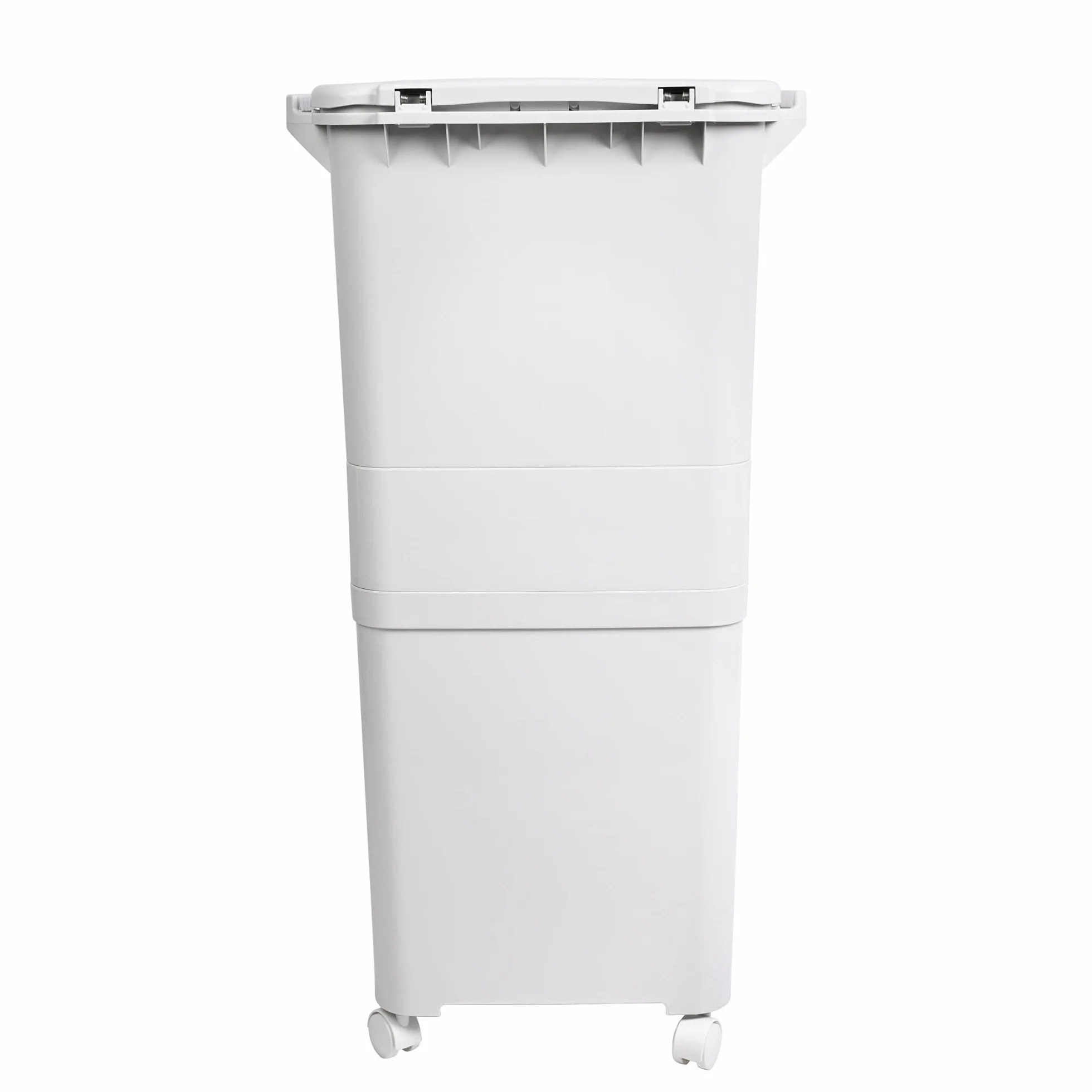 Poubelle de recyclage à tri sélectif 42 L triple compartiment avec pédale roulettes poignée