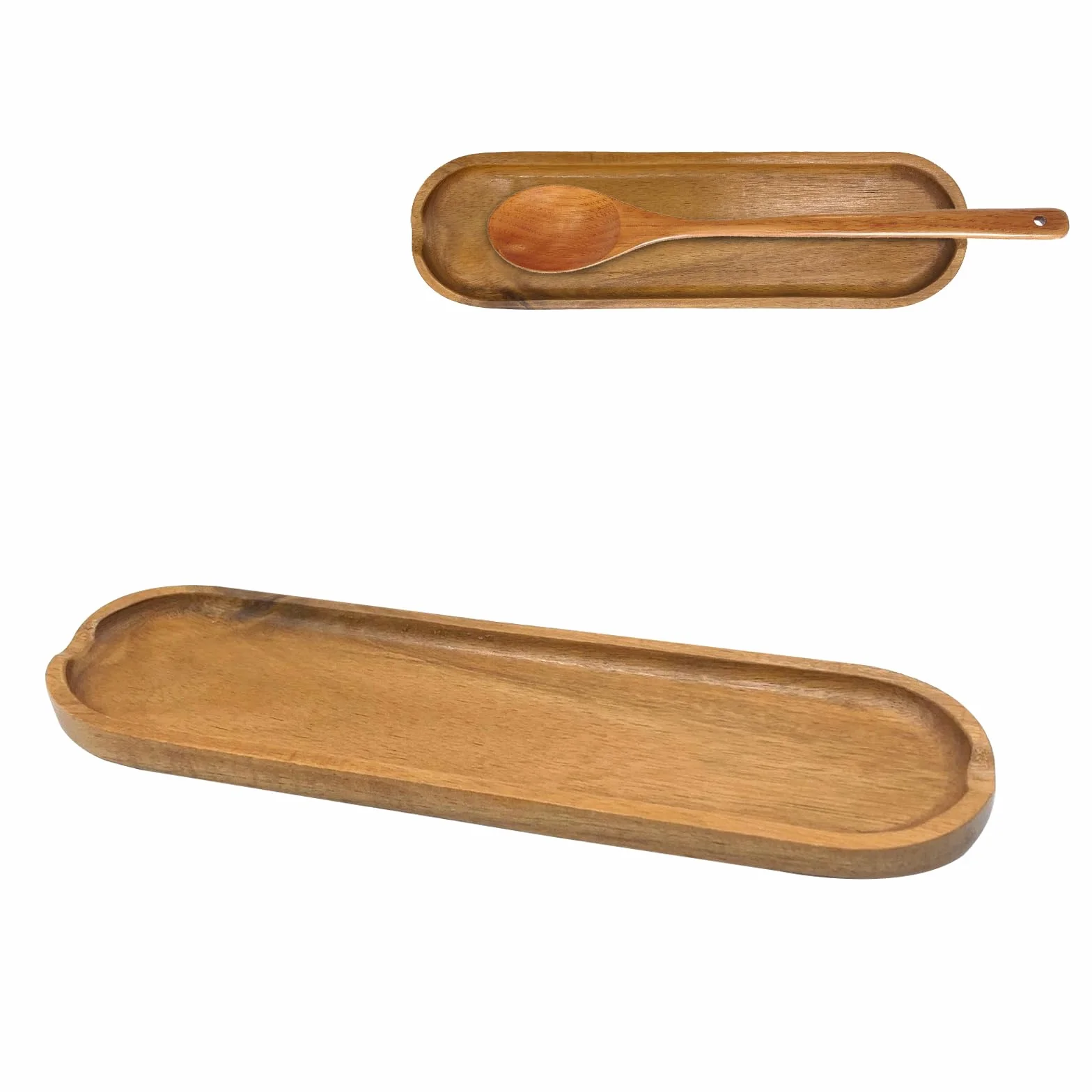 Porte-cuillère en bois pour cuisine - SwirlColor Repose cuillère longue