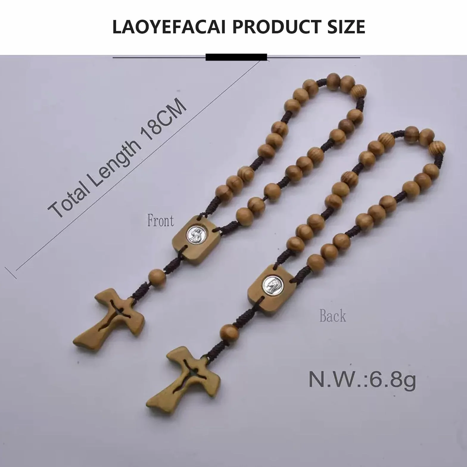 Croix en bois Chapelet Catholique avec Sac Première Communion Cadeau Fille Baptême Décoration Crucifix Garçon