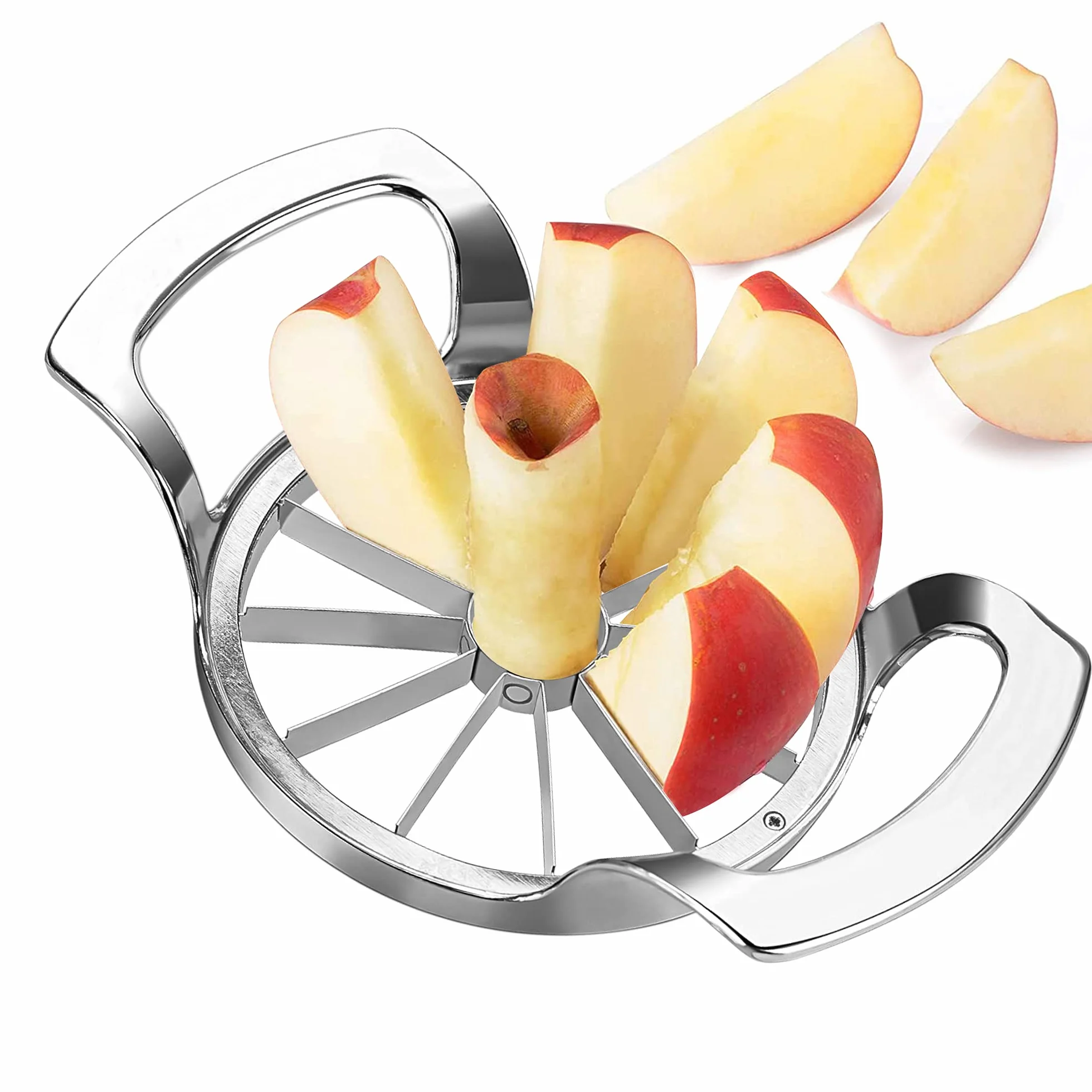 Coupe Pomme 12 Lames, Coupe-Fruits 10 cm Acier Inoxydable pour Pommes et Poires