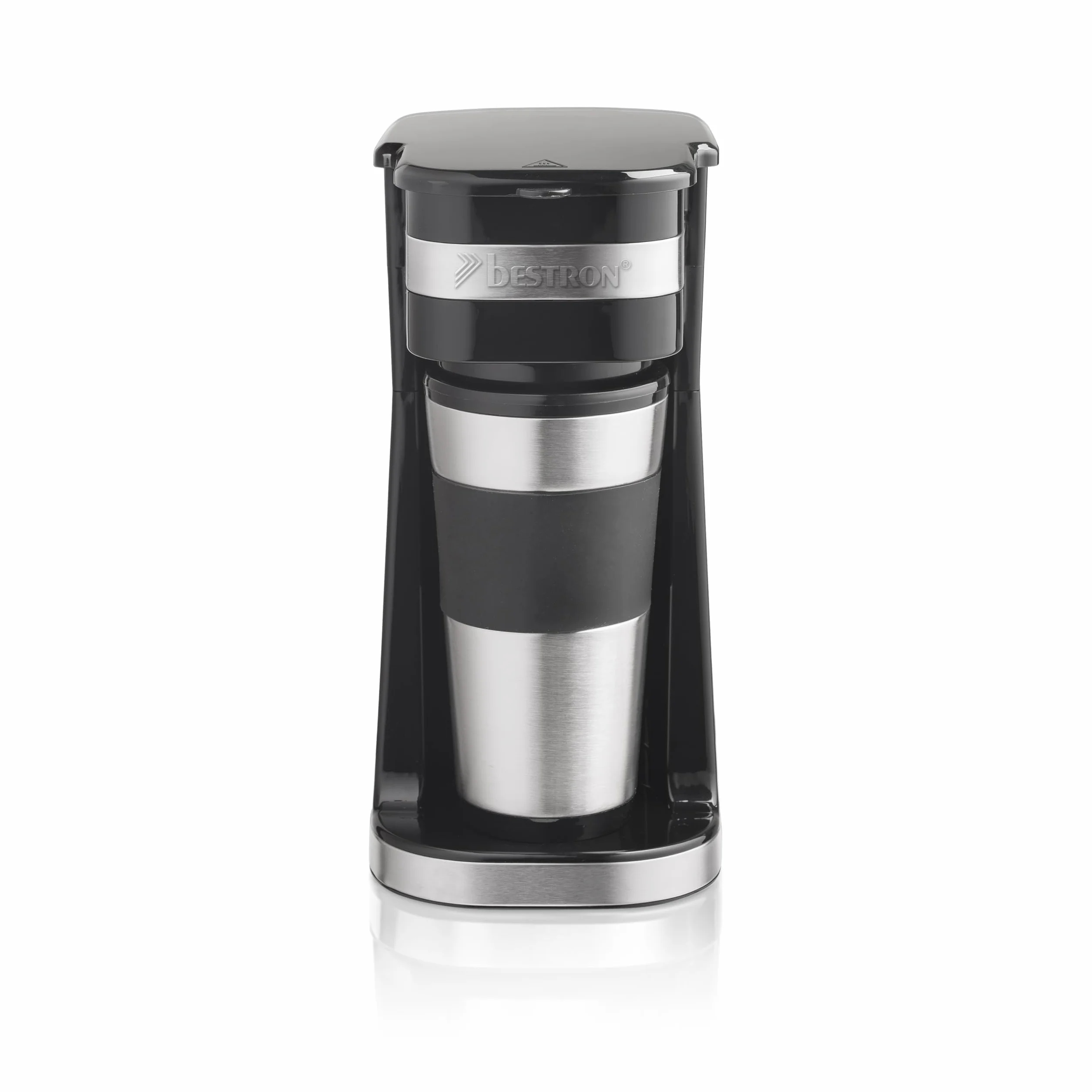 Bestron Cafetière avec tasse isotherme, Machine à café 750 W, Argent