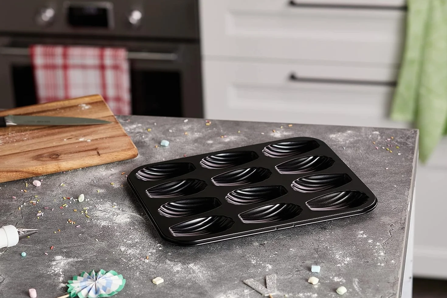 Ibili Plaque de 12 madeleines Acier 25,9 x 20,9 x 1,4 cm Noir