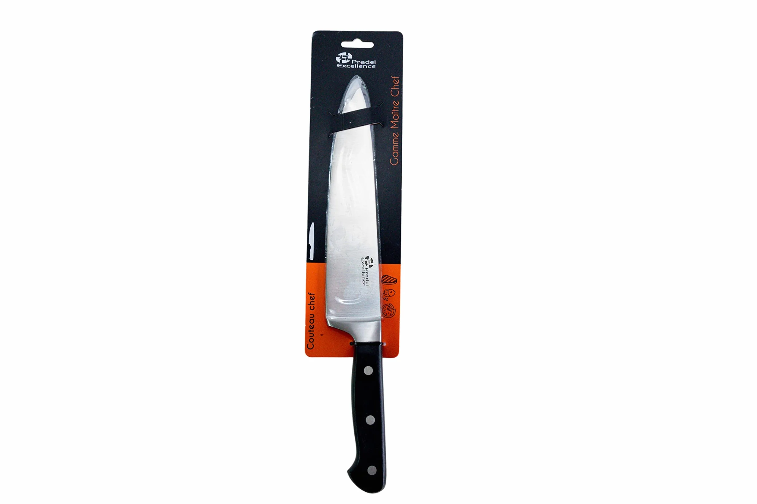 Couteau de Cuisine Chef 20 cm Lame Acier Inoxydable 3Cr14 Manche POM Ergonomique Gamme Maître Chef