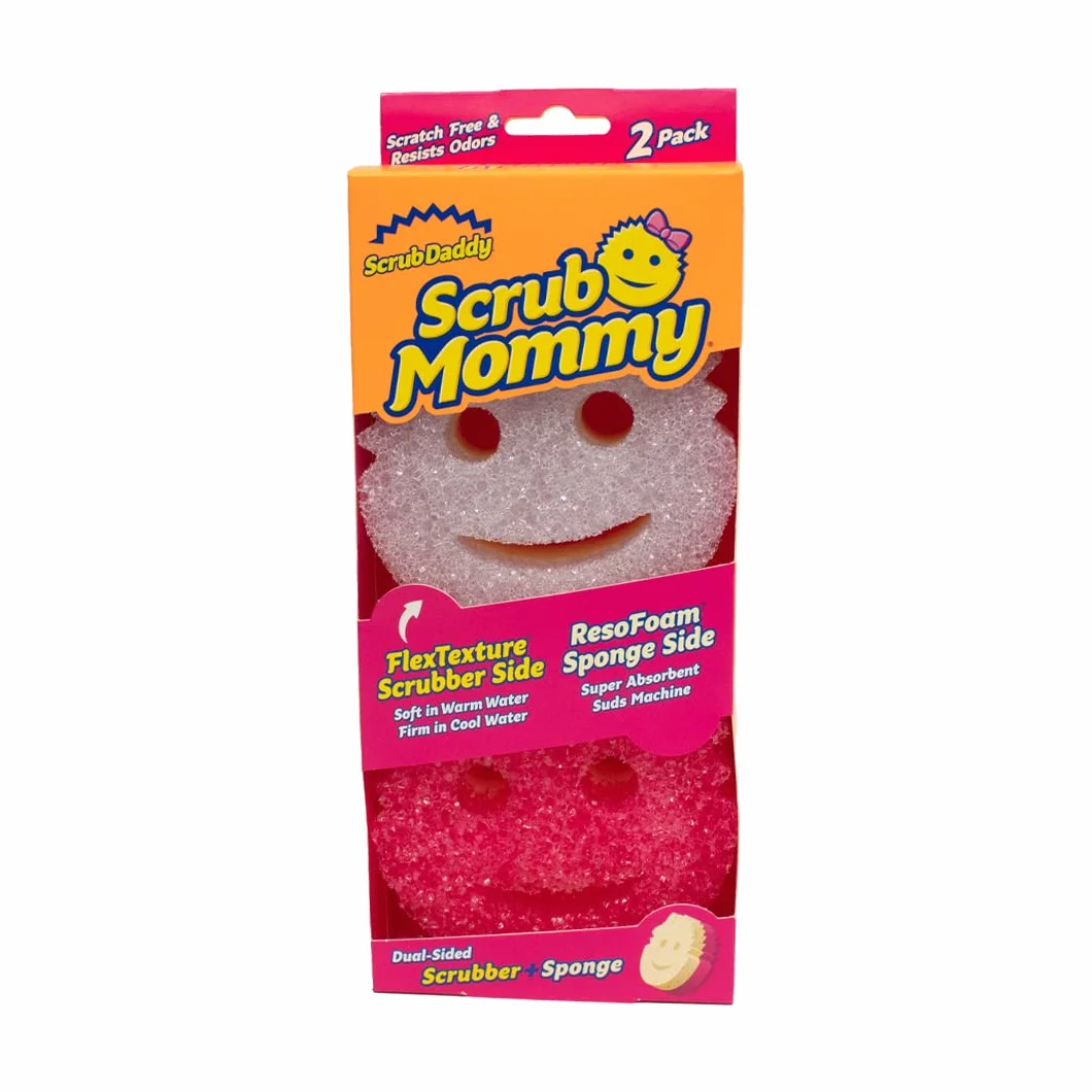 Scrub Daddy Scrub Mommy Eponge Vaisselle Reutilisable Lavable Cuisine Salle de Bain Flextexture Lot de 2