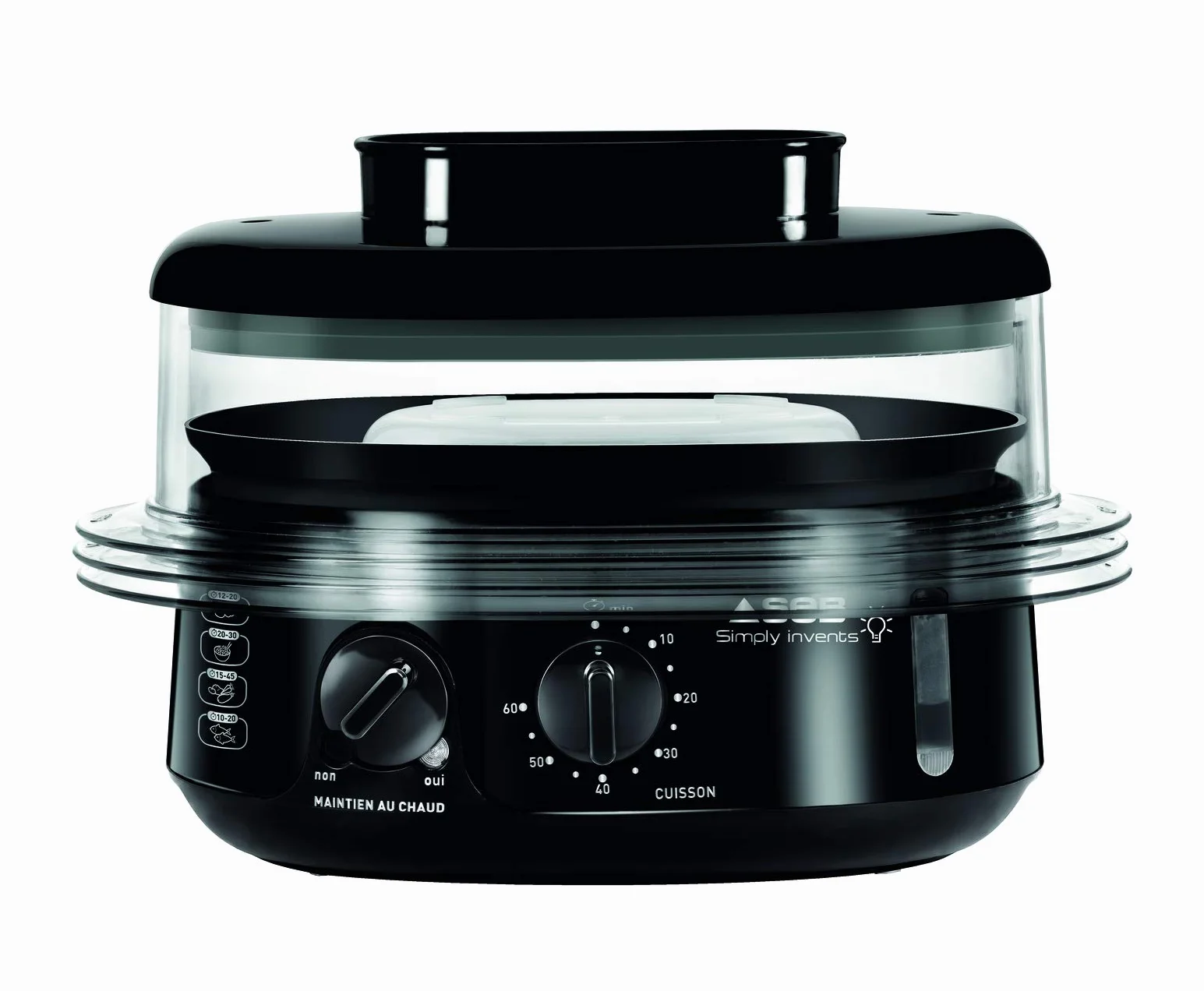 Seb Simply Invents Cuiseur Vapeur 3 bols Capacité modulable Noir VC110800