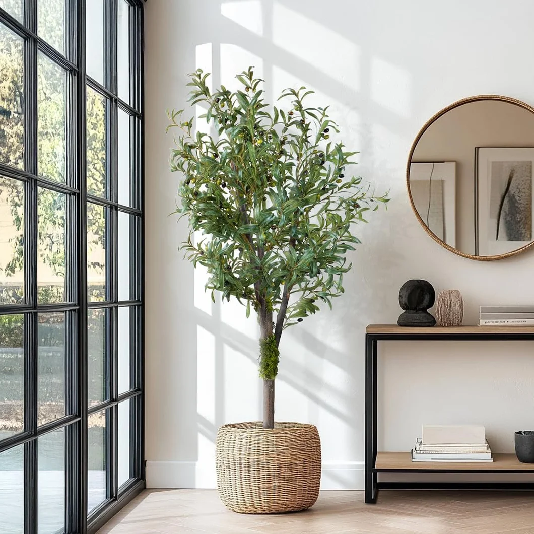 Blaine Olivier Sauvage 180cm Grande Plante Artificielle Décorative pour Intérieur Extérieur