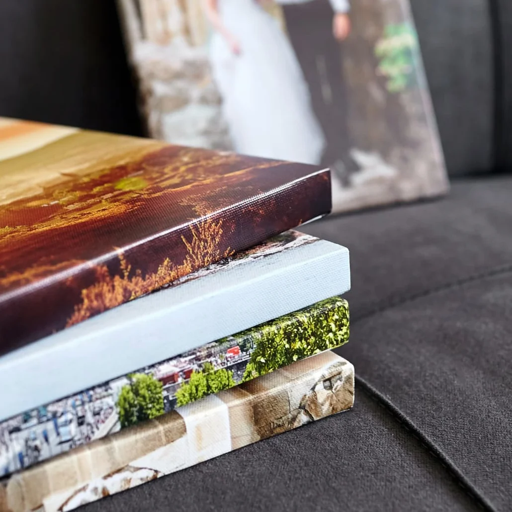 Toile personnalisée avec vos photos cadre en bois 50x40 cm Déco Murale