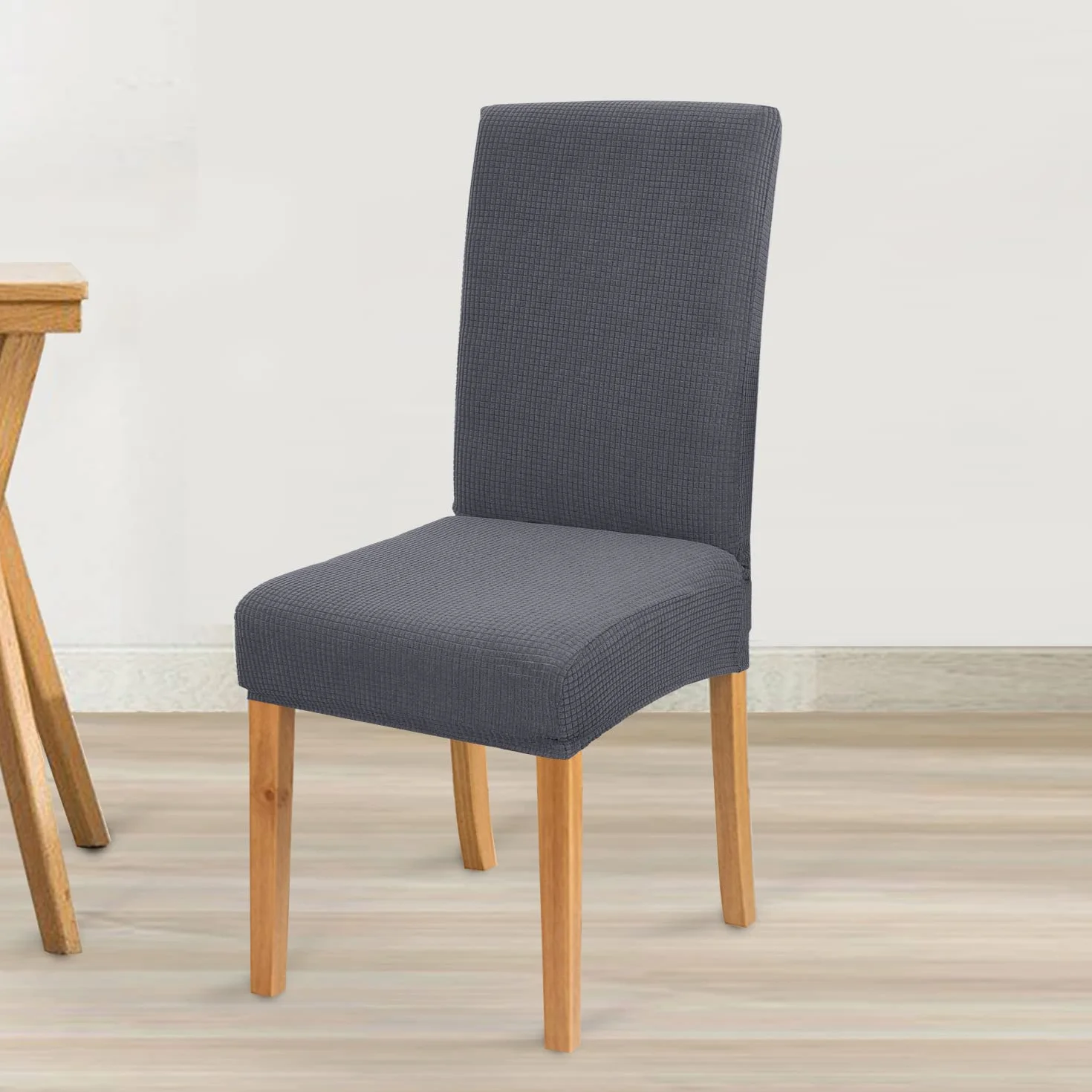 Granbest Lot de 4 Housses de Chaise de Salle à Manger Imperméables, Protection Amovible, Gris