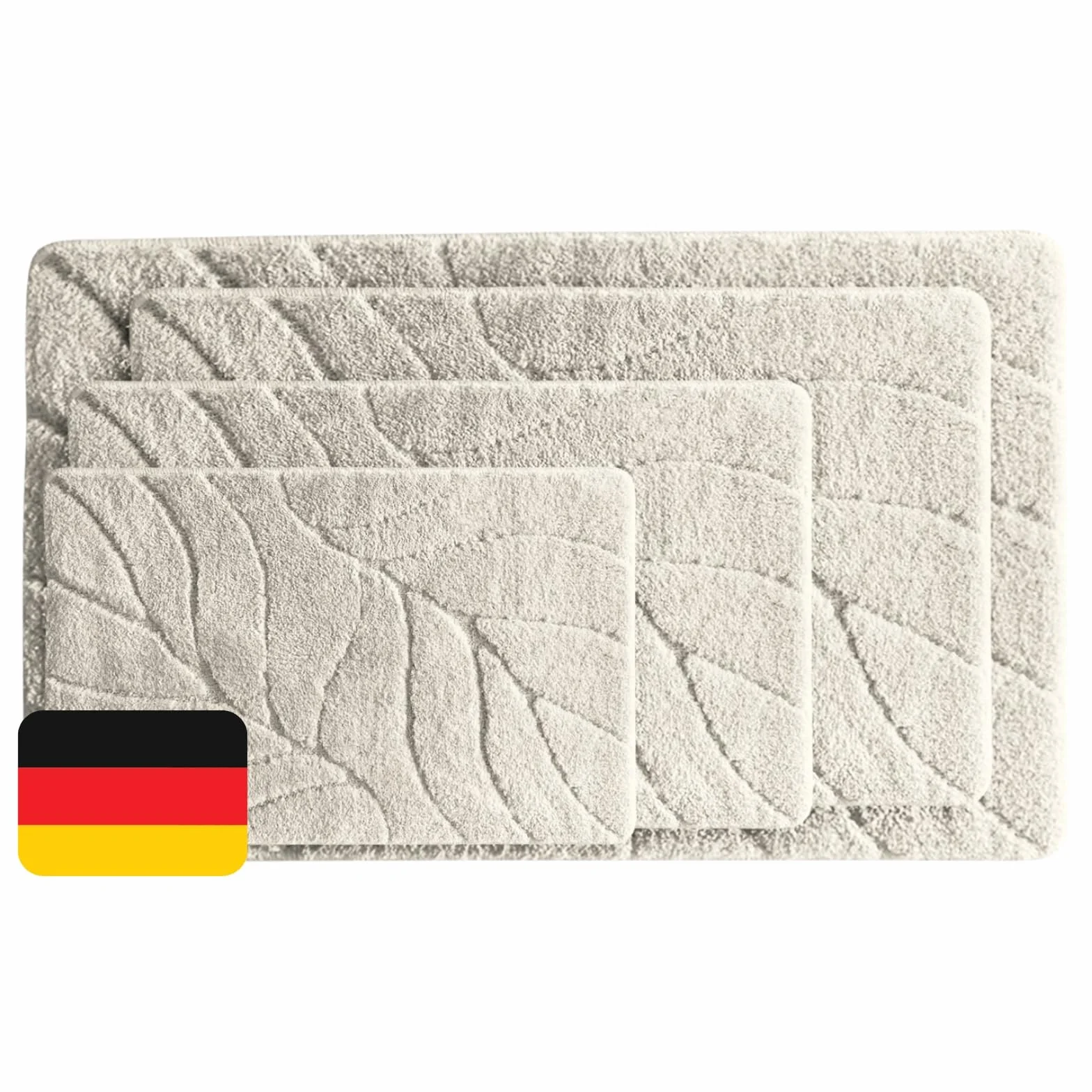 KARAT Tapis de Bain Doux Antidérapant Séchage Rapide Lavable 40°C Oeko-TEX 80x150 cm Maris Crème
